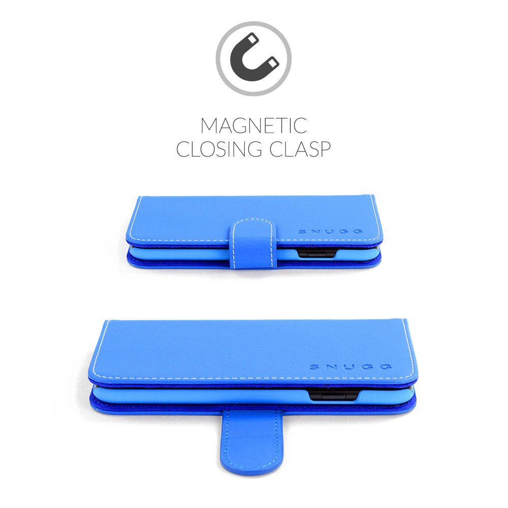 Premium Leather Wallet Case for iPhone 8 Plus/7 Plus - RFID Blocking Flip Cover with Card Slots & Stand Feature (Electric Blue) - Perfect for Business, Travel & Everyday Use