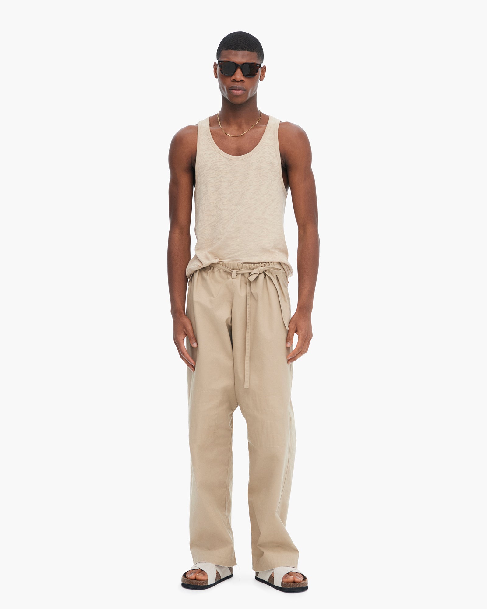Slub Jersey Tank Top in Dune - Soft & Breathable Women's Casual Summer Tee for Beach, Lounge & Everyday Wear