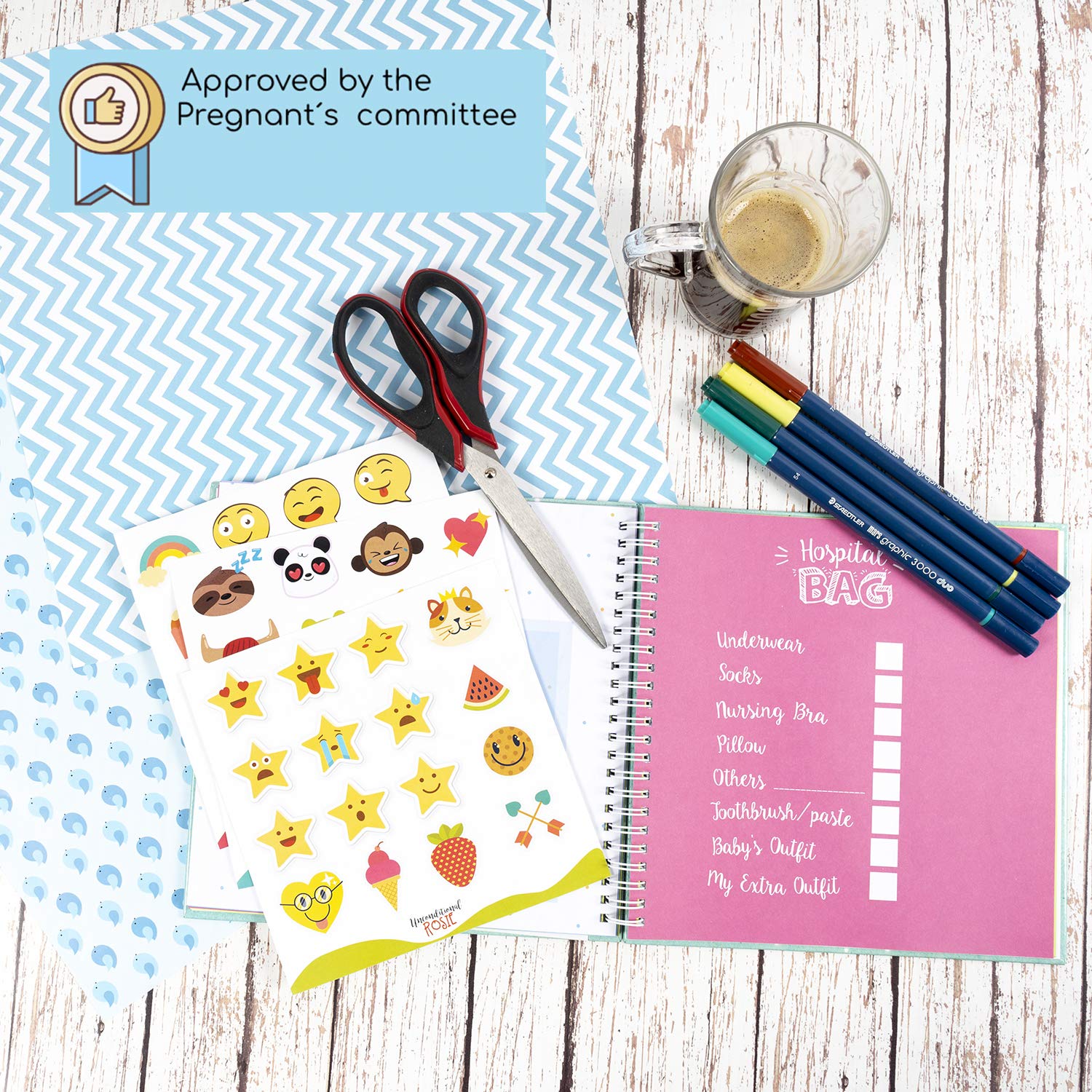 My 9 Month Pregnancy Journal & Memory Book with Stickers - Baby Scrapbook Photo Album for First Time Moms | Track Milestones, Capture Memories & Organize Ultrasound Photos | Perfect Baby Shower Gift & Toddler Memory Keepsake