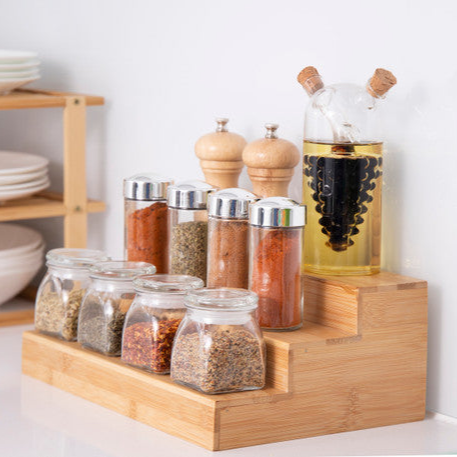 3-Tier Bamboo Shelf Organizer - Space-Saving Storage for Kitchen, Bathroom & Office - Perfect for Spices, Toiletries & Office Supplies