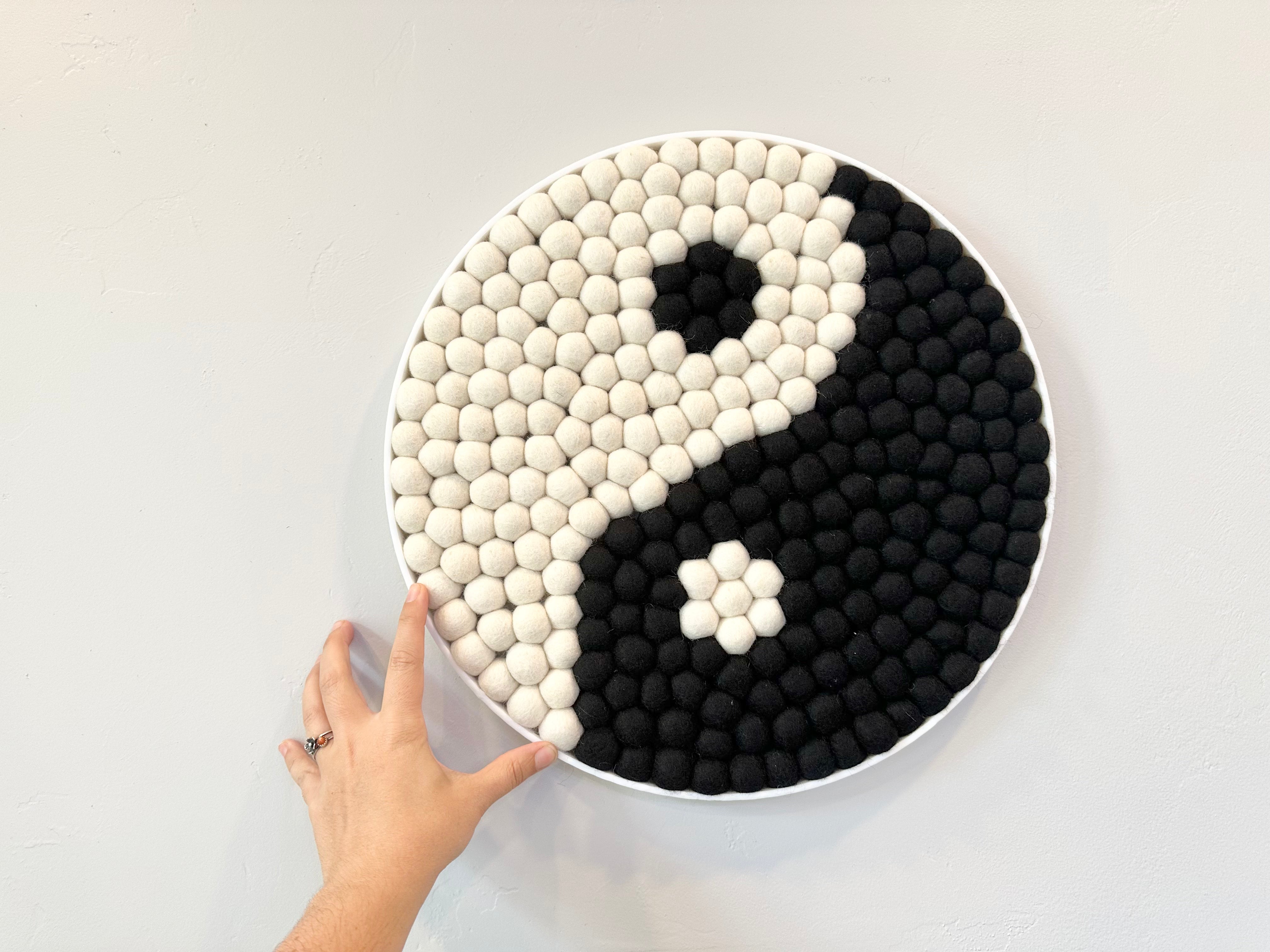 Yin Yang Wall Hanging Decor - Handmade Spiritual Home Decoration for Bedroom, Living Room & Meditation Space | Feng Shui Harmony & Zen Style