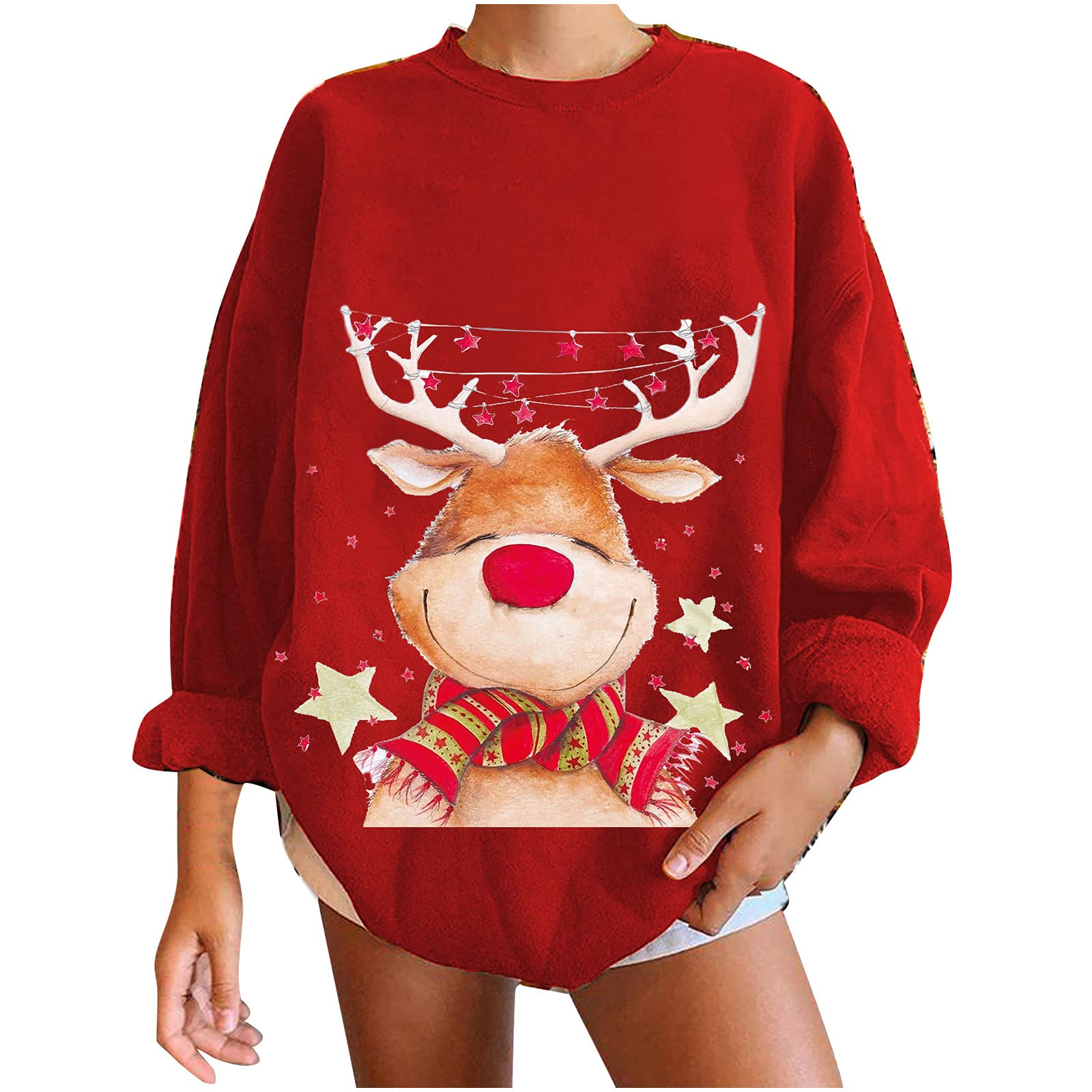 Funny Reindeer Christmas Sweater for Men & Women - Cozy Holiday Crewneck Pullover for Xmas Parties, Winter Gatherings & Family Photos - Festive Ugly Sweater Gift Idea