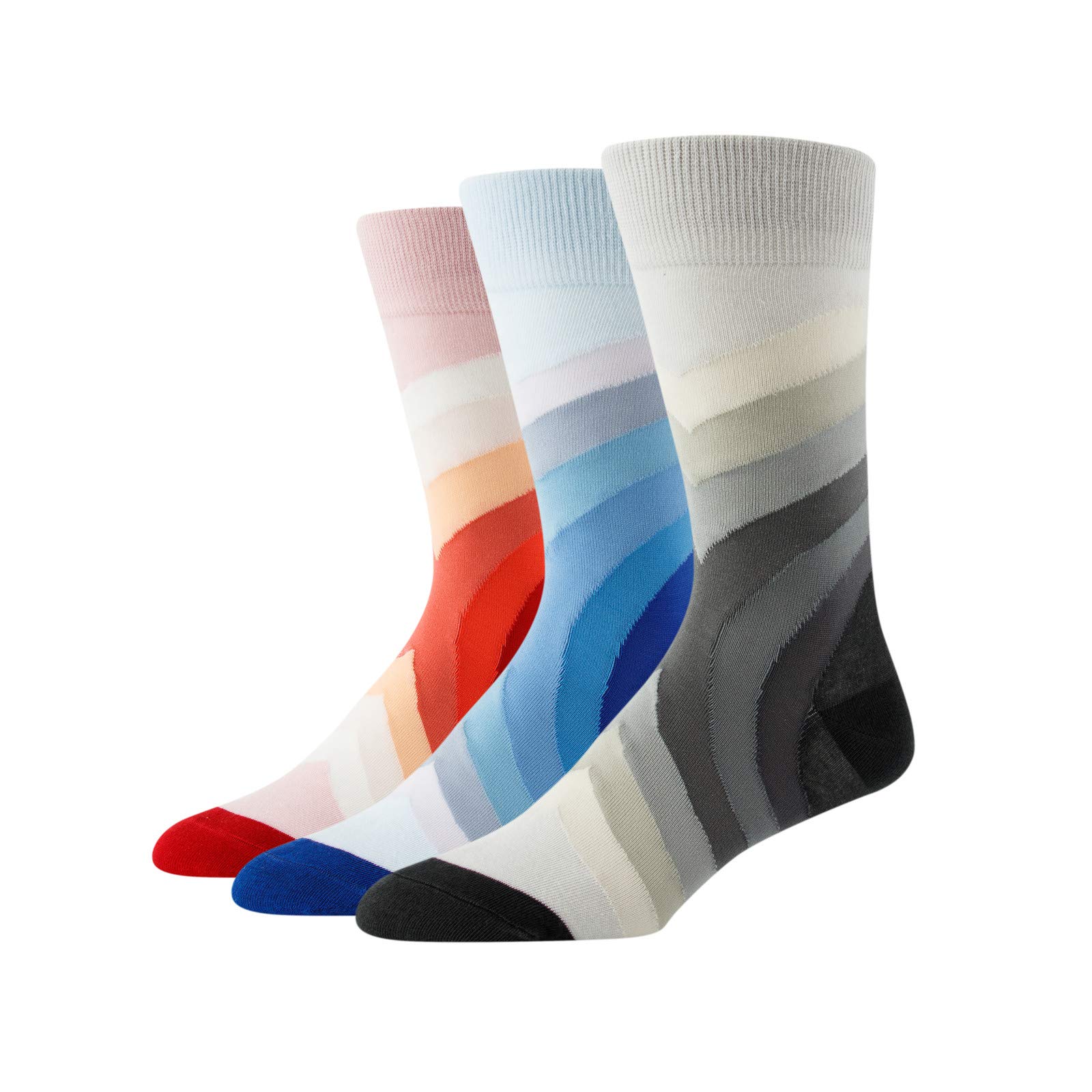 Funny Men's Novelty Dress Socks - 3 Pack Colorful Fun Pattern Crew Socks for Casual Wear & Gifts - Perfect for Office, Parties & Everyday Fashion