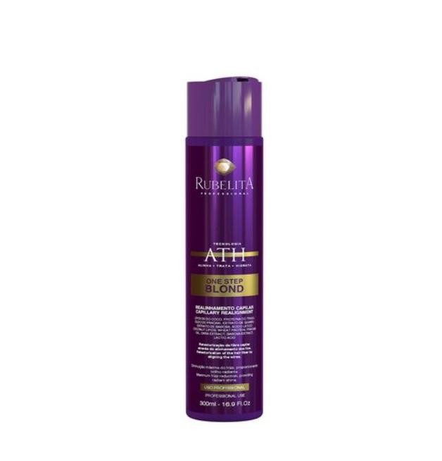 ATH One Step Blond Smoothing & Moisturizing Organic Hair Treatment - 300ml Progressive Formula by Rubelita | Perfect for Salon & At-Home Hair Care