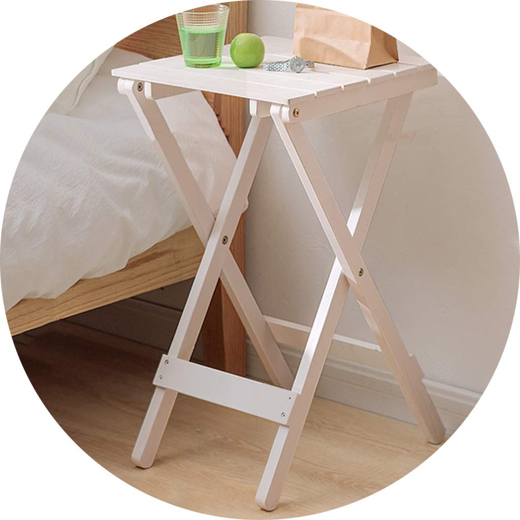 Foldable Coffee Table - Portable Folding Desk for Indoor & Outdoor Use, Camping, Picnic, Party, Dining & Study Room - White Compact Design (35.5x35.5x60cm) - Perfect for Small Spaces, Dorms, RVs and Balconies