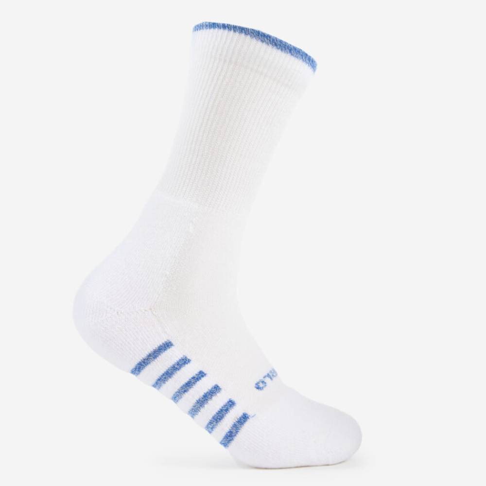 Thorlo Unisex Pickleball Light Cushion Crew Socks - Breathable Athletic Socks for Men & Women - White (Pair) - Perfect for Pickleball, Tennis, Running & Gym Workouts