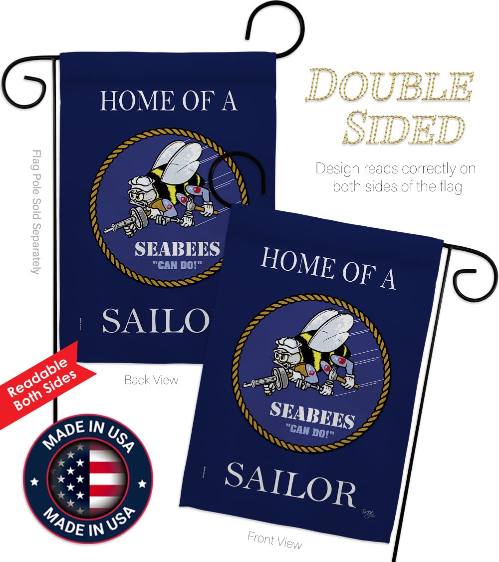 US Navy Seabee Garden Flag Set - Double-Sided Military Decor for Yard & Home