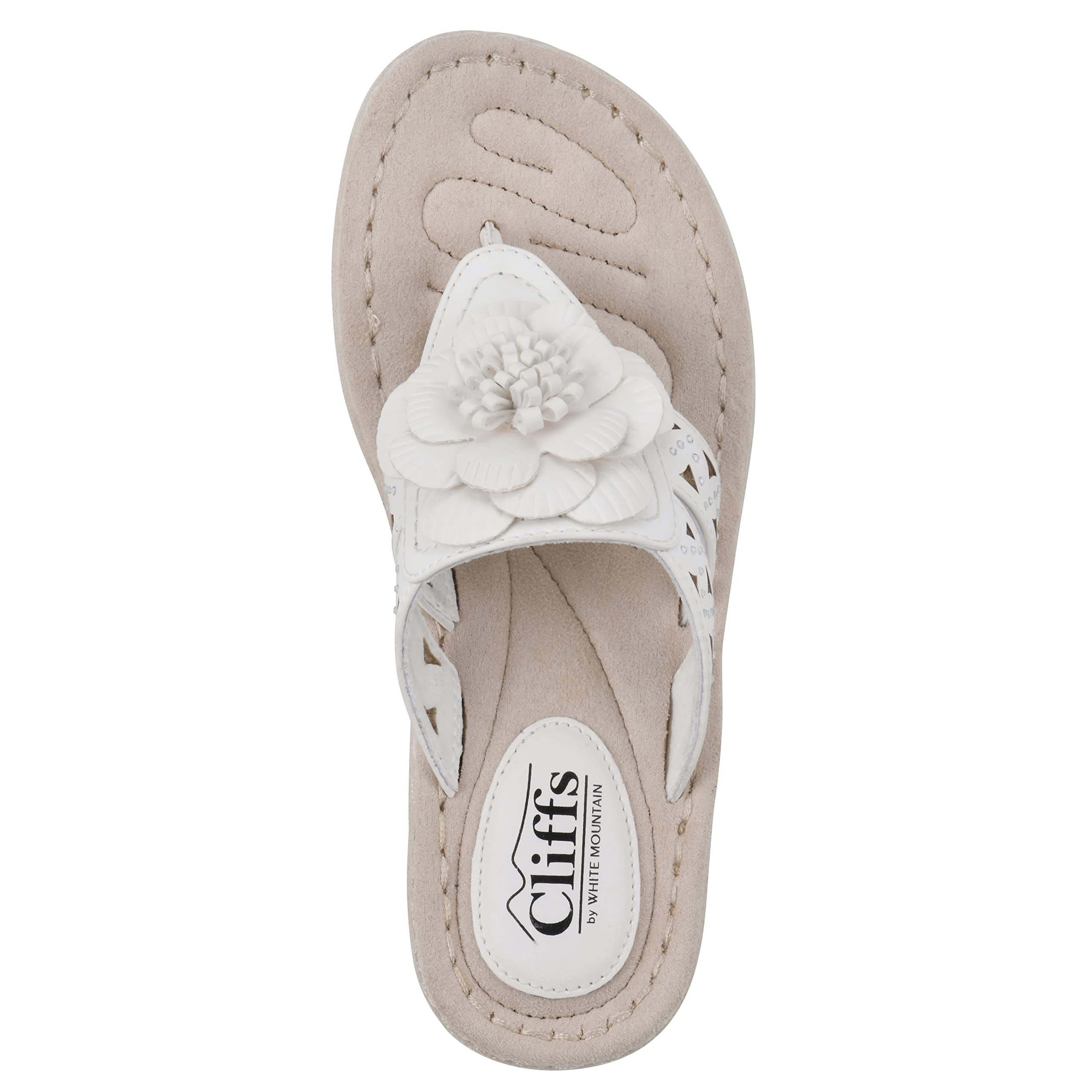 White Mountain Cynthia Wedge Sandal for Women - Comfortable Summer Walking