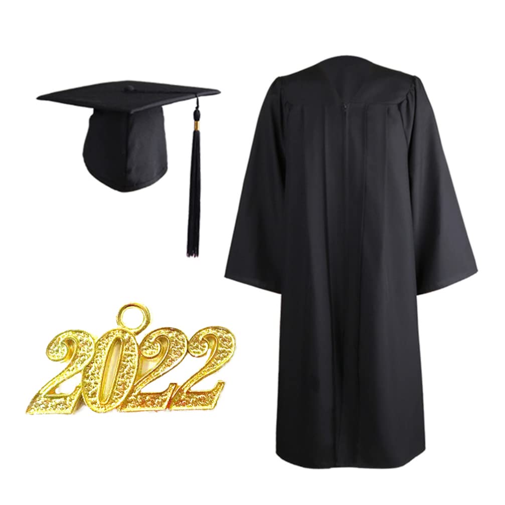 ABOOFAN 2022 Unisex Graduation Gown Set with Cap - College Graduation Dress & Trencher Hat for Commencement Ceremony - Perfect for High School, University Graduations & Photo Shoots