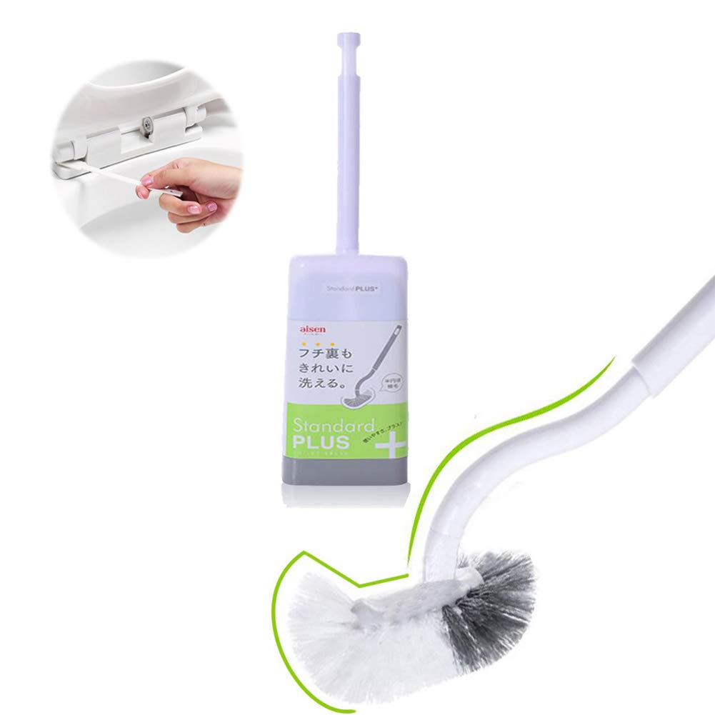 Marbarsse Toilet Bowl Brush and Holder Set - Curved Design for Deep Cleaning Under Rim, Compact Bathroom Cleaning Tool, Easy to Use and Store (1 Pack) - Ideal for Home, Apartment, and RV Bathrooms