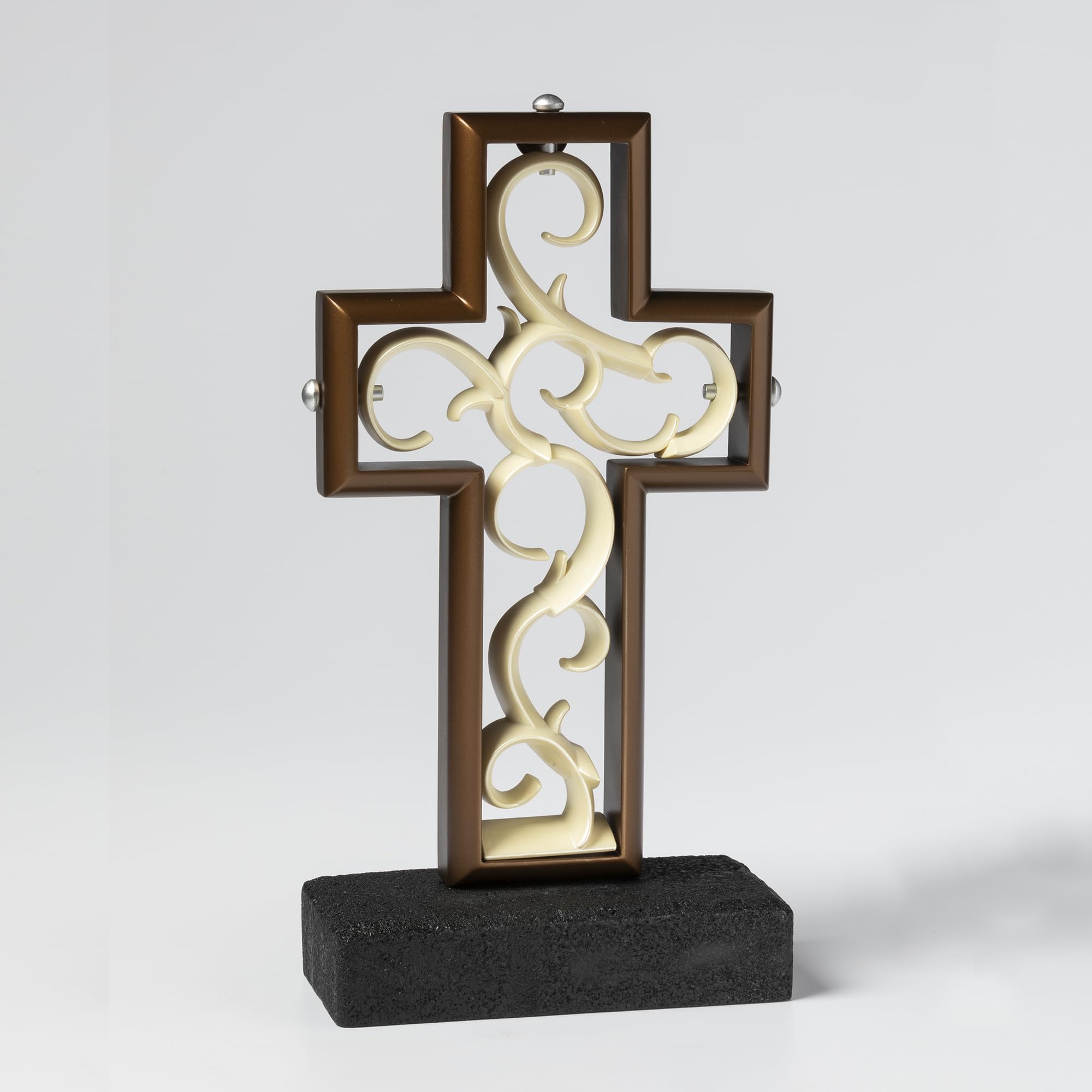Unity Cross® Bronze & Ivory Wedding Unity Candle - Elegant Rustic Alternative to Unity Sand Ceremony - Perfect for Christian, Catholic & Non-Denominational Wedding Ceremonies