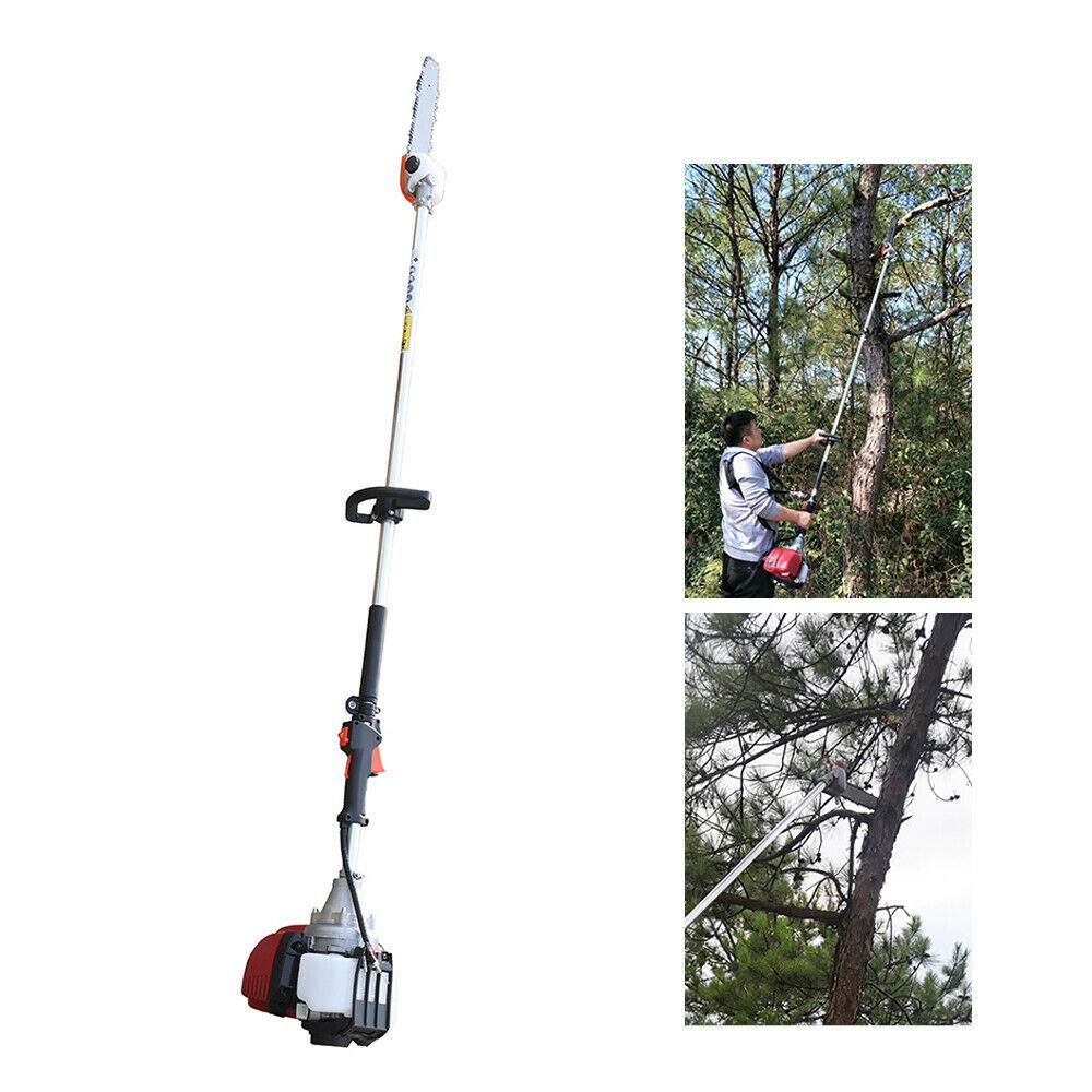 37CC Gas Pole Saw - 4-Stroke Chainsaw for Tree Trimming & Pruning - Long Reach Trimmer for Garden & Farm Use