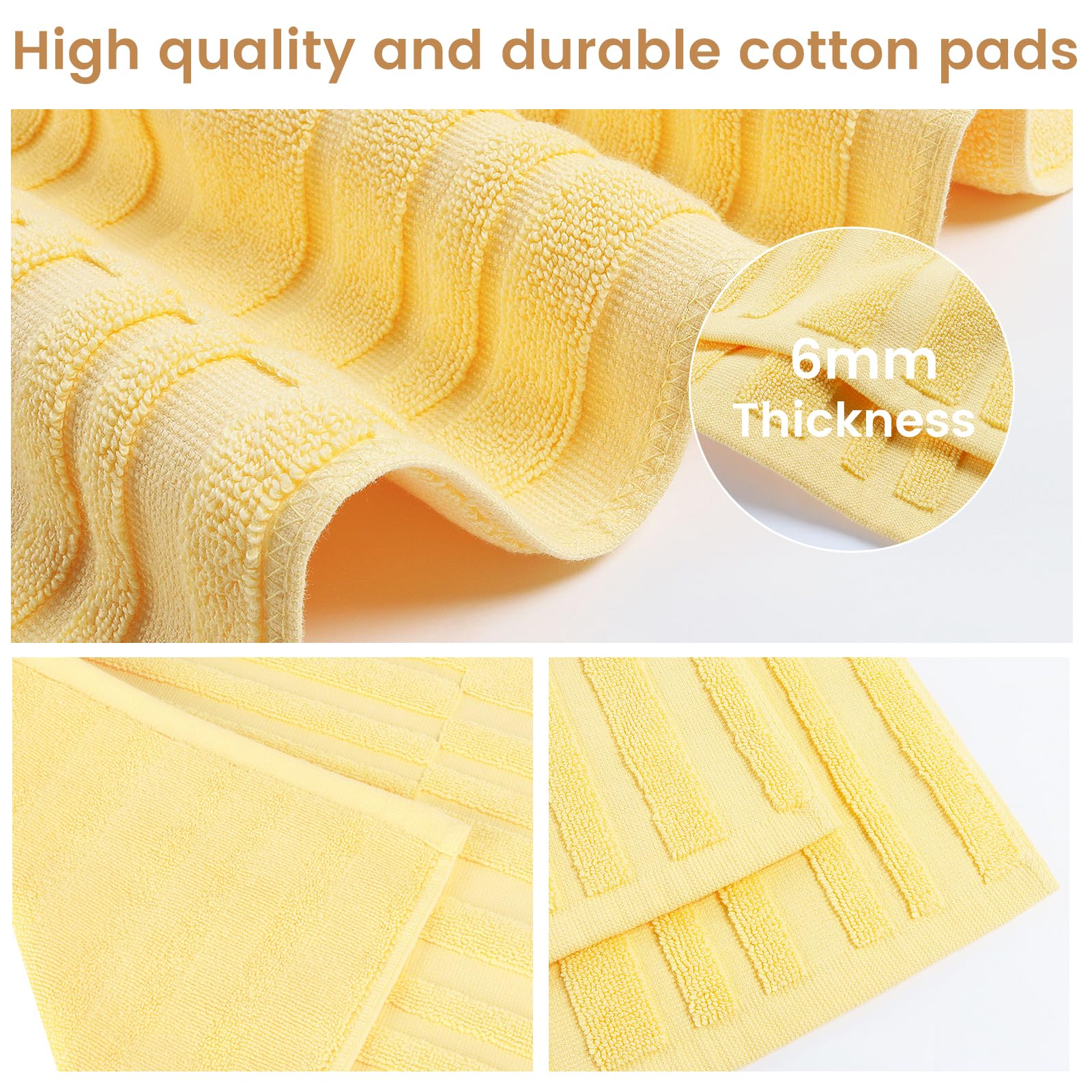 SEMAXE 2-Pack Cotton Bath Mats - Super Absorbent, Non-Slip Bathroom Floor Towels for Shower & Tub | Machine Washable, Soft & Durable (Lemon Yellow) - Perfect for Bathroom Safety & Comfort, Quick-Drying Foot Mats for Wet Floors