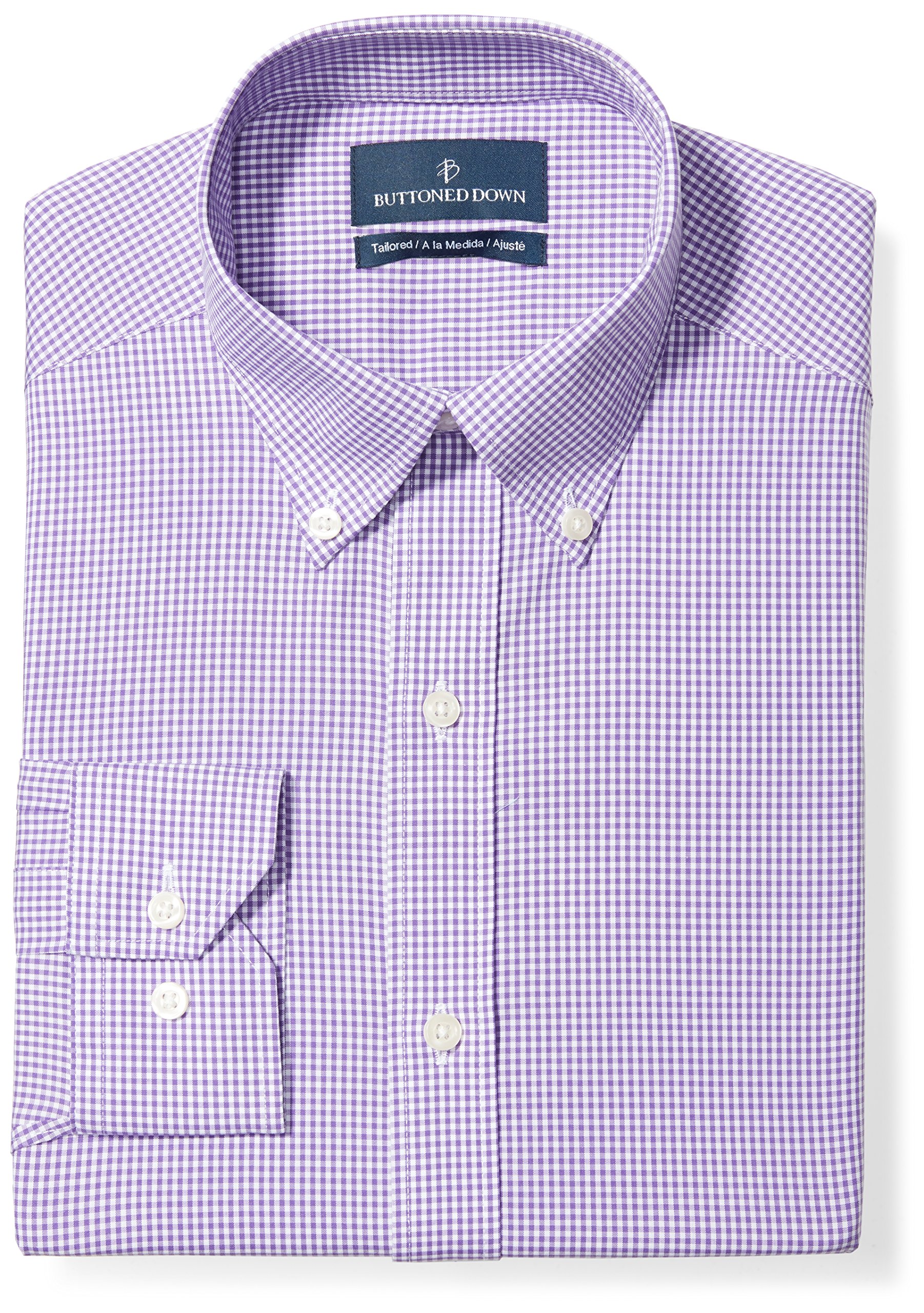 Men's Tailored Fit Button-Down Collar Dress Shirt - Classic Pattern for Business, Office & Formal Occasions