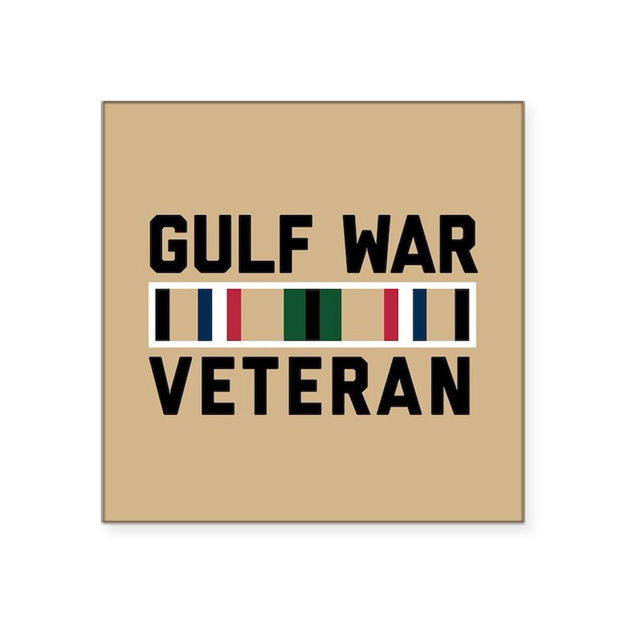 Gulf War Veteran Square Sticker - 3x3 Inch Bumper Sticker Car Decal for Cars, Trucks & Laptops - Patriotic Military Support Decoration