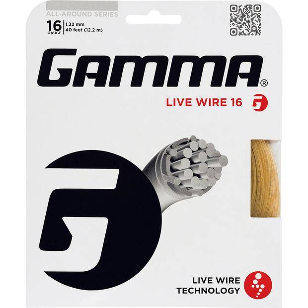 Gamma Live Wire 16/1.32 Tennis String (Natural) | High-Performance Tennis Racket String for Control & Power | Perfect for Competitive Play & Training Sessions