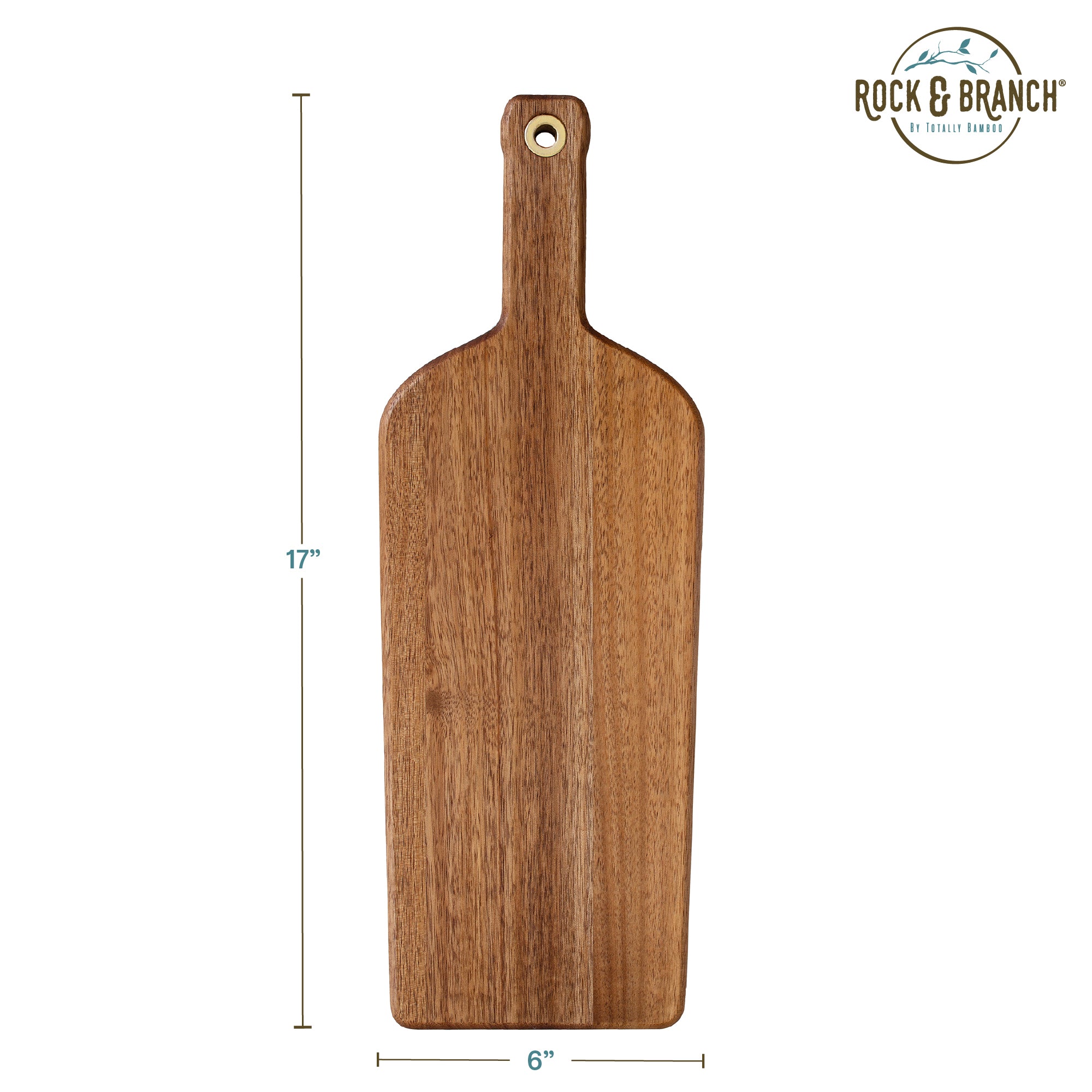 Rock & Branch® Acacia Wood Wine Bottle Shaped Cutting Board - Durable Charcuterie Board for Cheese, Charcuterie & Entertaining - Perfect for Wine Tastings, Kitchen Decor & Gift Giving
