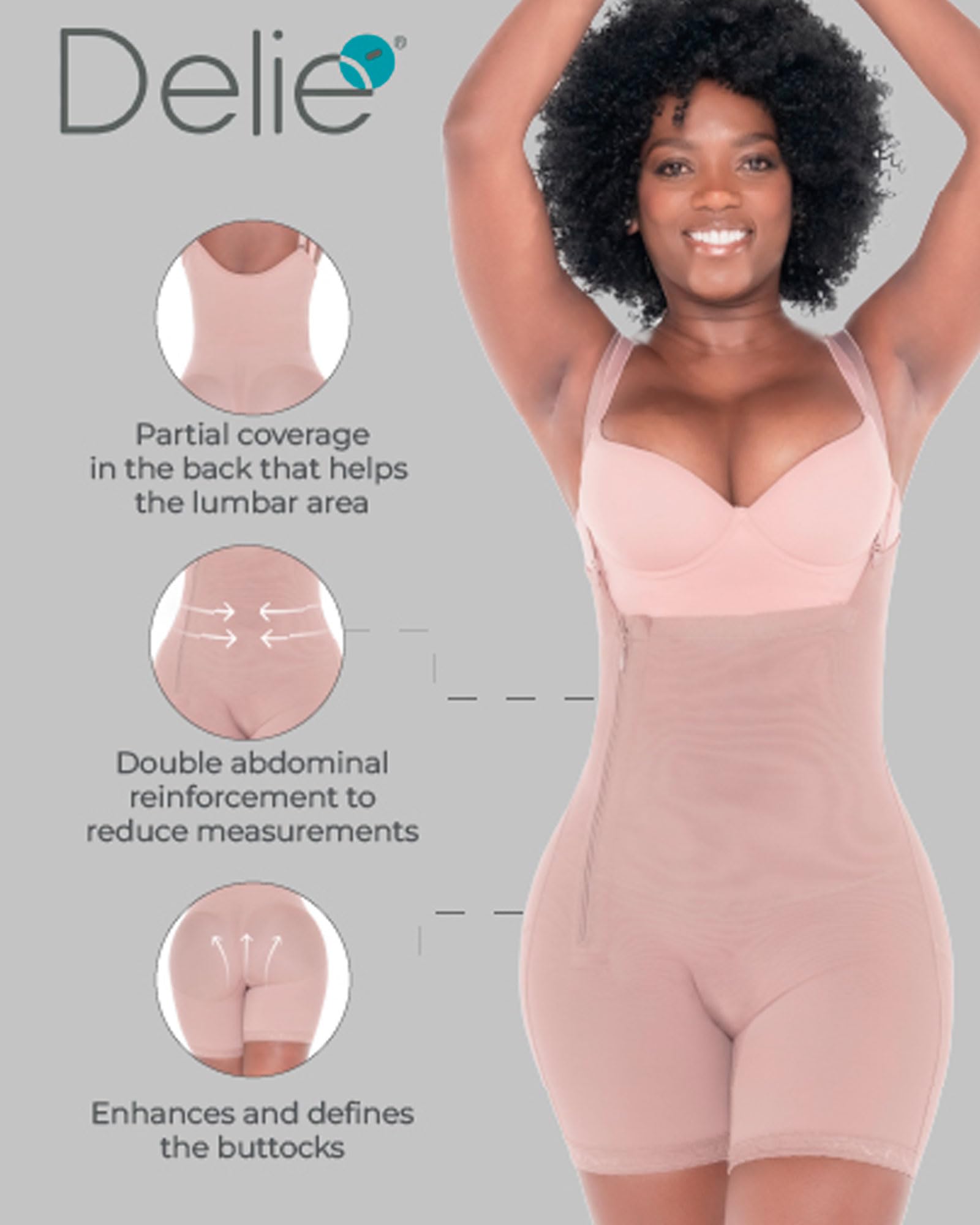 DELIE Fajas Colombianas Moldeadoras 048 High Compression Shapewear for Women - Tummy Control Body Shaper, Strapless Waist Trainer for Slimming & Postpartum Recovery | Perfect for Everyday Wear, Special Occasions & Post-Surgery Support