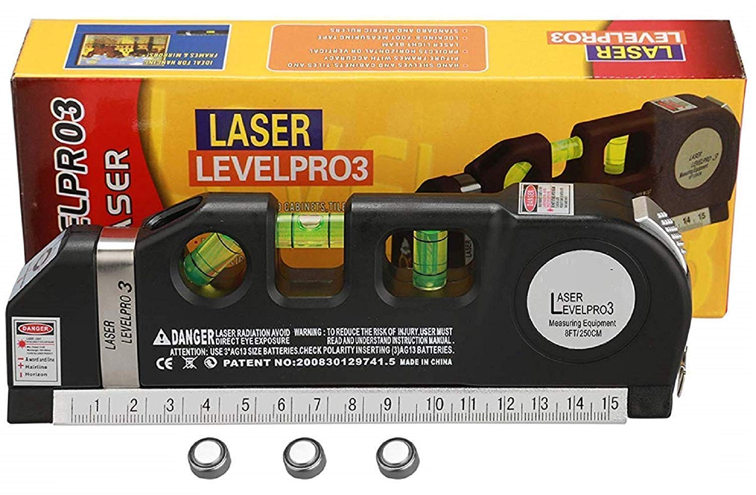 KARTCITY Multipurpose Laser Level - 360° Horizontal & Vertical Alignment with Bubble Vials & Measuring Tape - Perfect for Construction, DIY Projects, and Home Renovations