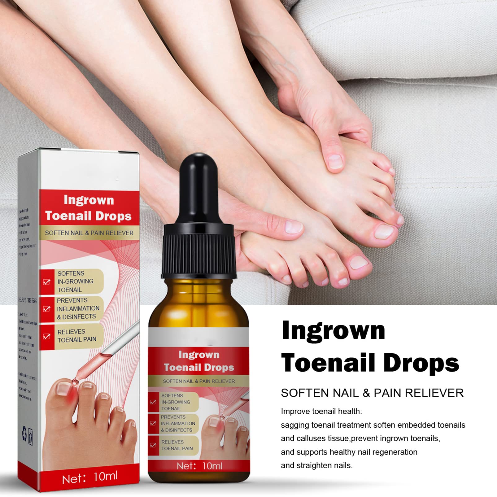 Best Ingrown Toenail Treatment Drops - Fast Relief for Painful Ingrown & Fungal Nails - Cuticle Care & Nail Softening Oil - Perfect for Pedicures, Athletes & Daily Foot Care
