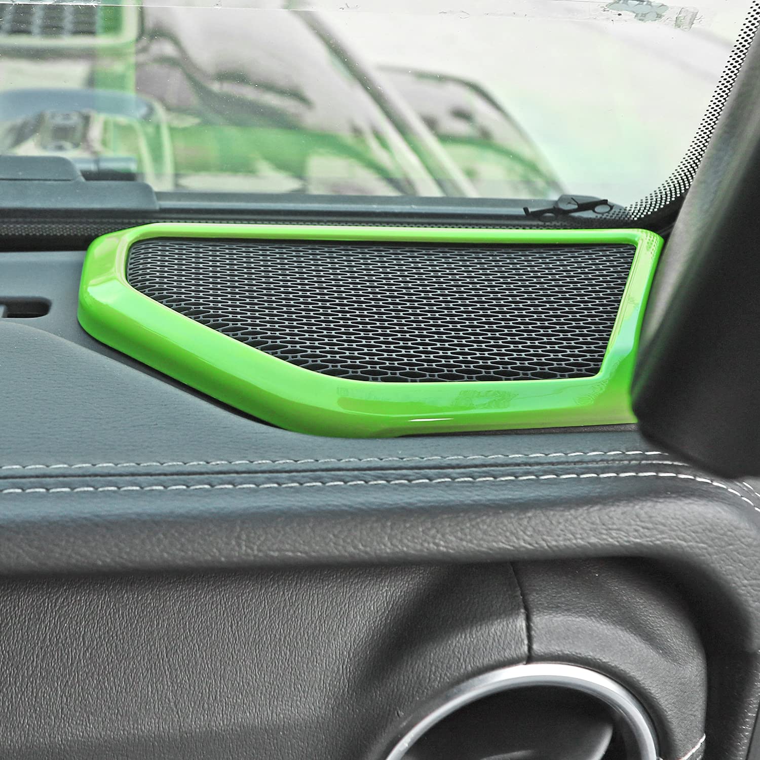 Jeep Wrangler JL JLU & Gladiator JT A-Pillar Speaker Cover Trim (2018-2024) - Interior Accessories in Green | Perfect for Off-Roading & Car Customization