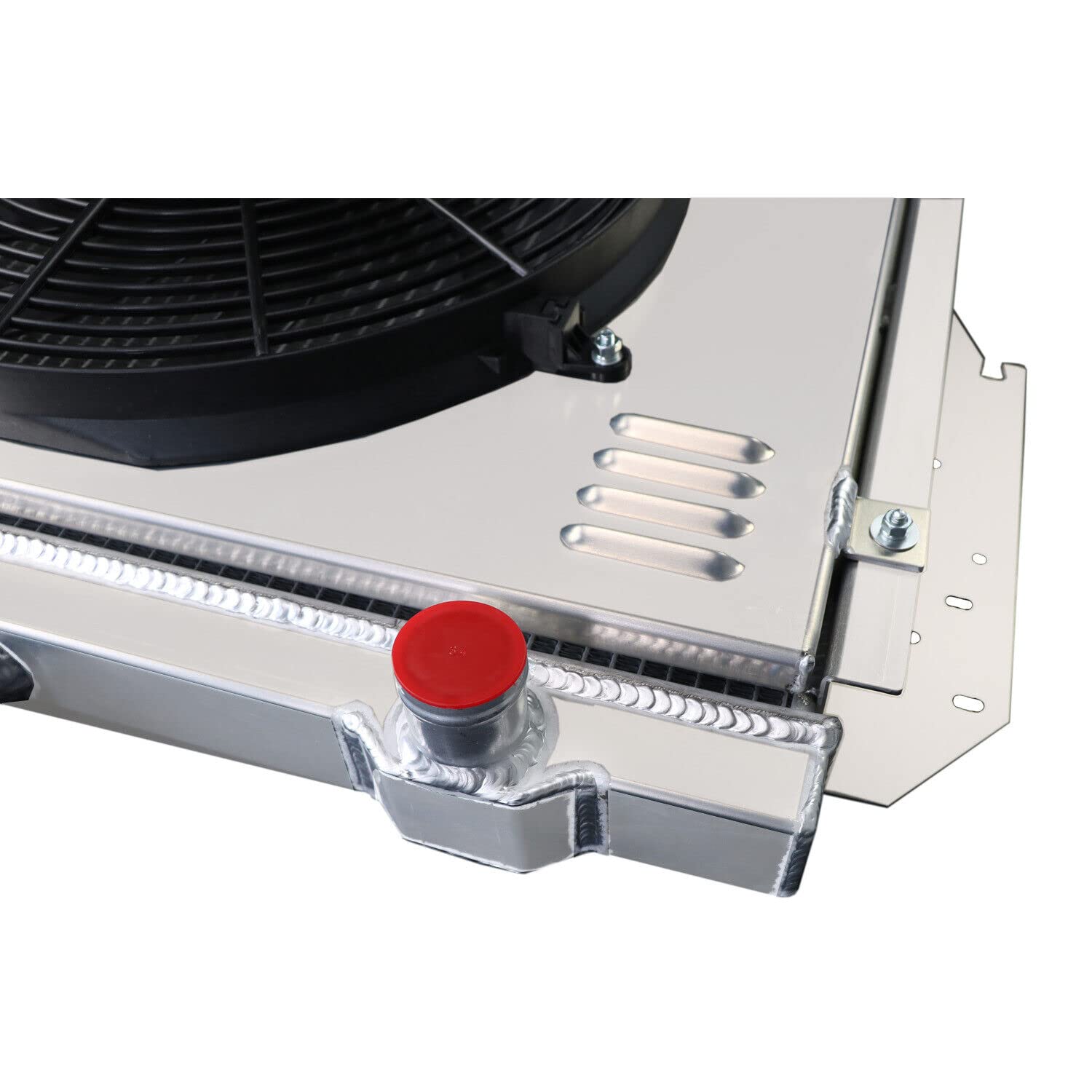 1979-1993 Dodge D150 D250 D350 W150 W250 Ramcharger 3 Row All Aluminum Radiator with Shroud Fan & Thermostat Relay Kit - Heavy Duty Cooling System for Off-Road, Towing & High-Performance Driving
