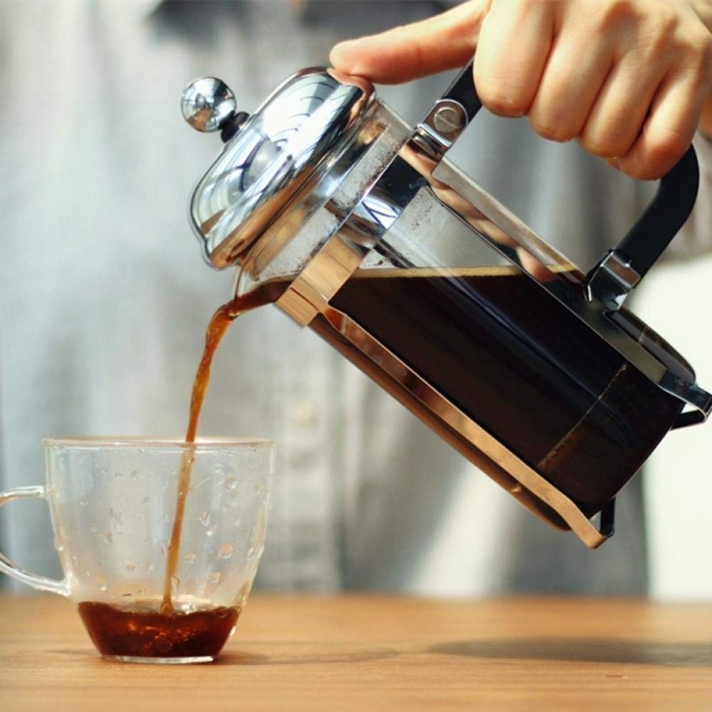Premium French Press Coffee Maker - 34oz Stainless Steel Coffee & Tea Maker with Double Filter - Ideal for Home, Office & Camping Brewing