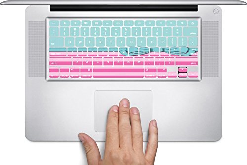 Pink and Turquoise MacBook Keyboard Decals with Bow Design - Perfect for 12-inch MacBook - Great for Gifts, Office Decor & Personalization
