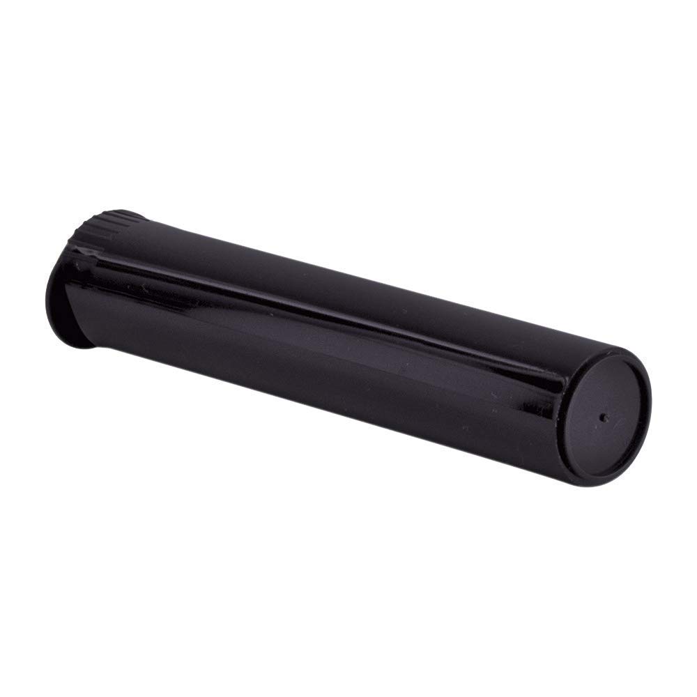 W Gallery 600 Black 98mm Open Cap Pop Top Tubes - Airtight Smell Proof Plastic Containers - Medical Grade Prescription Bottles for Pills, Herbs, Flowers & Supplements (Bulk Pack) - Perfect for Medication Storage, Travel Organizers & DIY Craft Projects