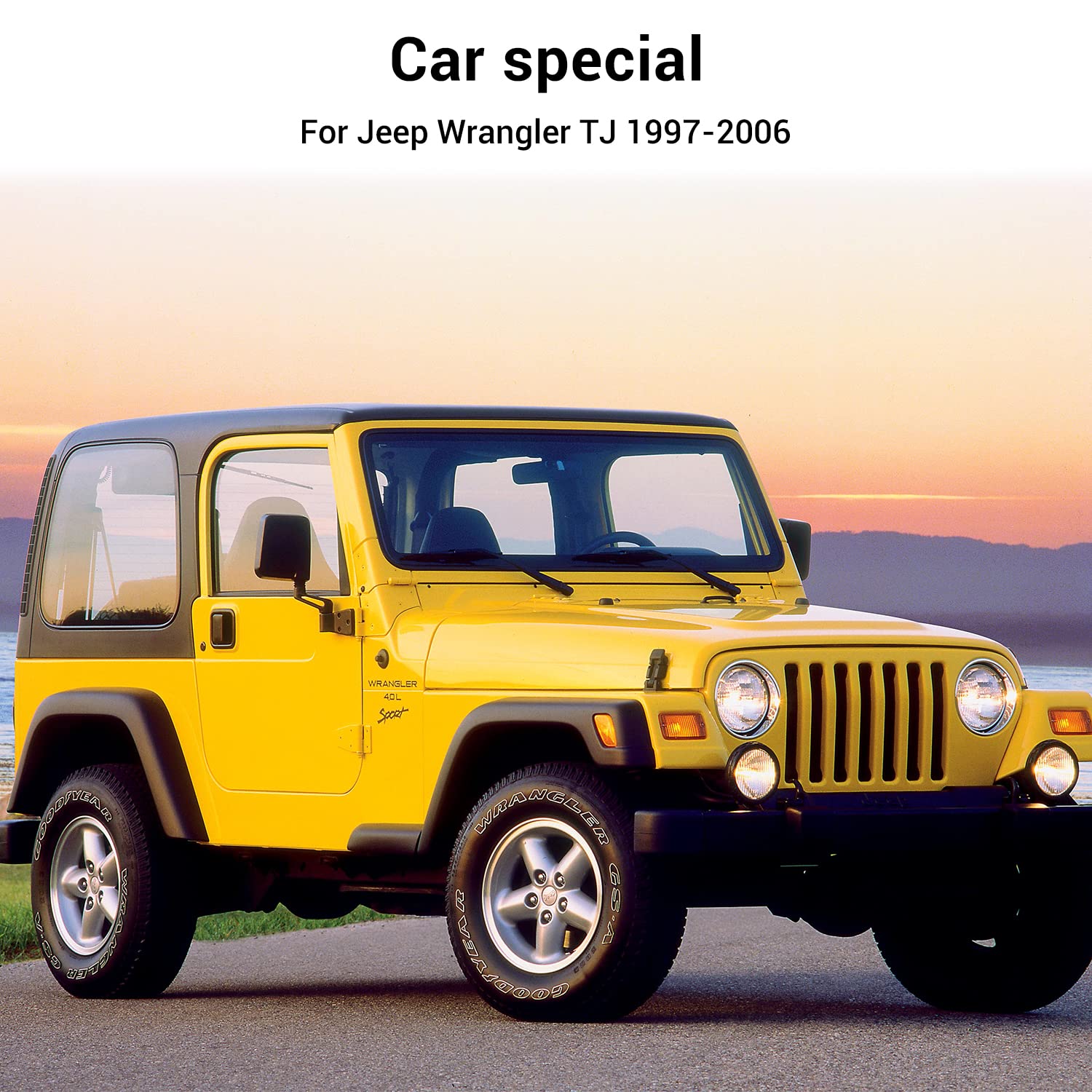 Jeep TJ Sunshade Mesh Top for 1996-2006 Wrangler TJ - UV Protection, Wind & Noise Reduction - Easy No-Tool Installation - Black 4-Door Bikini Sun Shade - Perfect Jeep Accessories Gift for Off-Road & Summer Driving