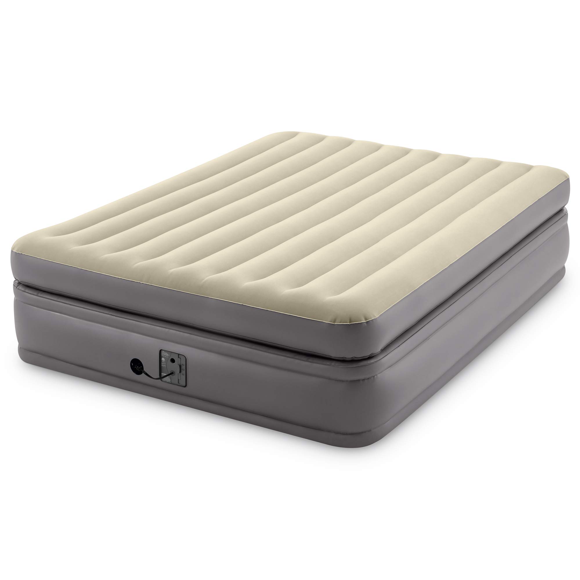 Intex 64163EP Queen Air Mattress with Built-in Pump - Comfort Elevated Portable Airbed for Camping & Guests - Fiber-Tech Technology for Durability