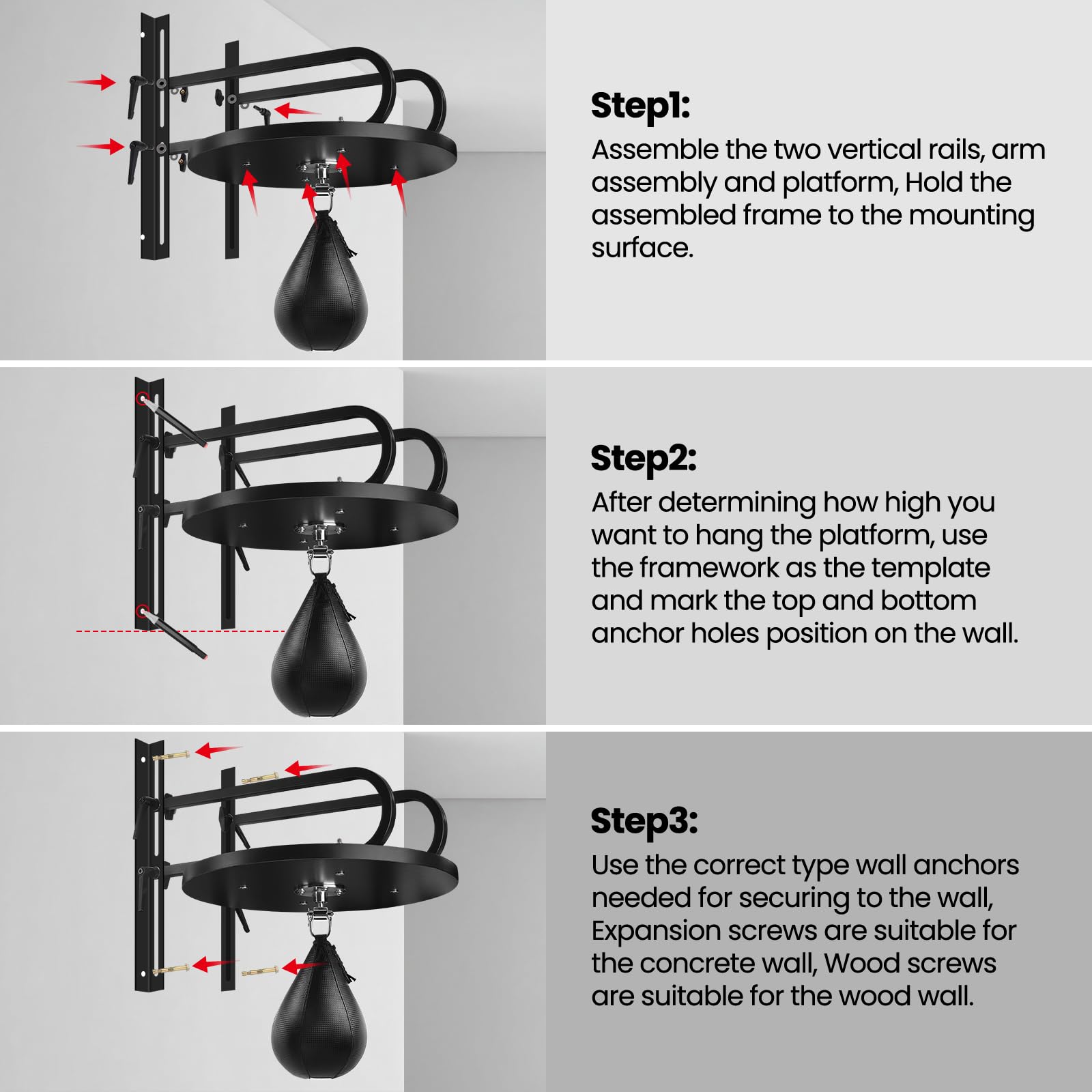 Speed Bag Platform Kit with Punching Bag & Swivel - Professional Boxing Training Equipment for Home Gym & Fitness Workouts - Perfect for Boxing, MMA, Cardio & Strength Training