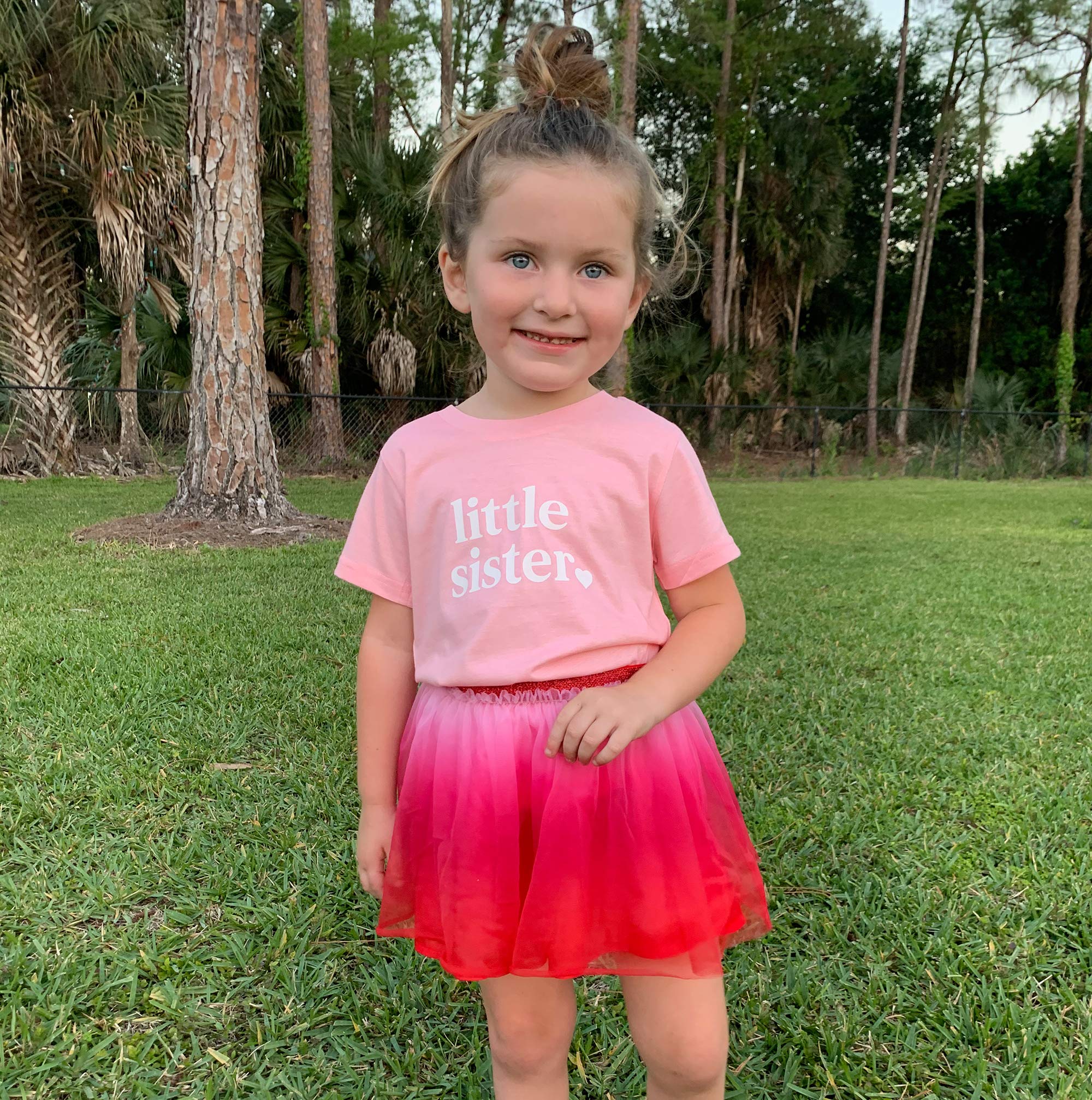 Big Sister & Little Sister Matching Sibling Reveal T-Shirts for Toddler Girls - Cute Baby Announcement Outfits for Family Photos & Gender Reveal Parties