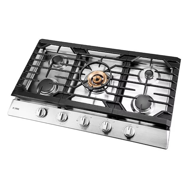 Fotile GLS36502 36-Inch 5-Burner Stainless Steel Gas Cooktop - Tri Ring Series for Professional Cooking | Perfect for Home Kitchens & Restaurant Use