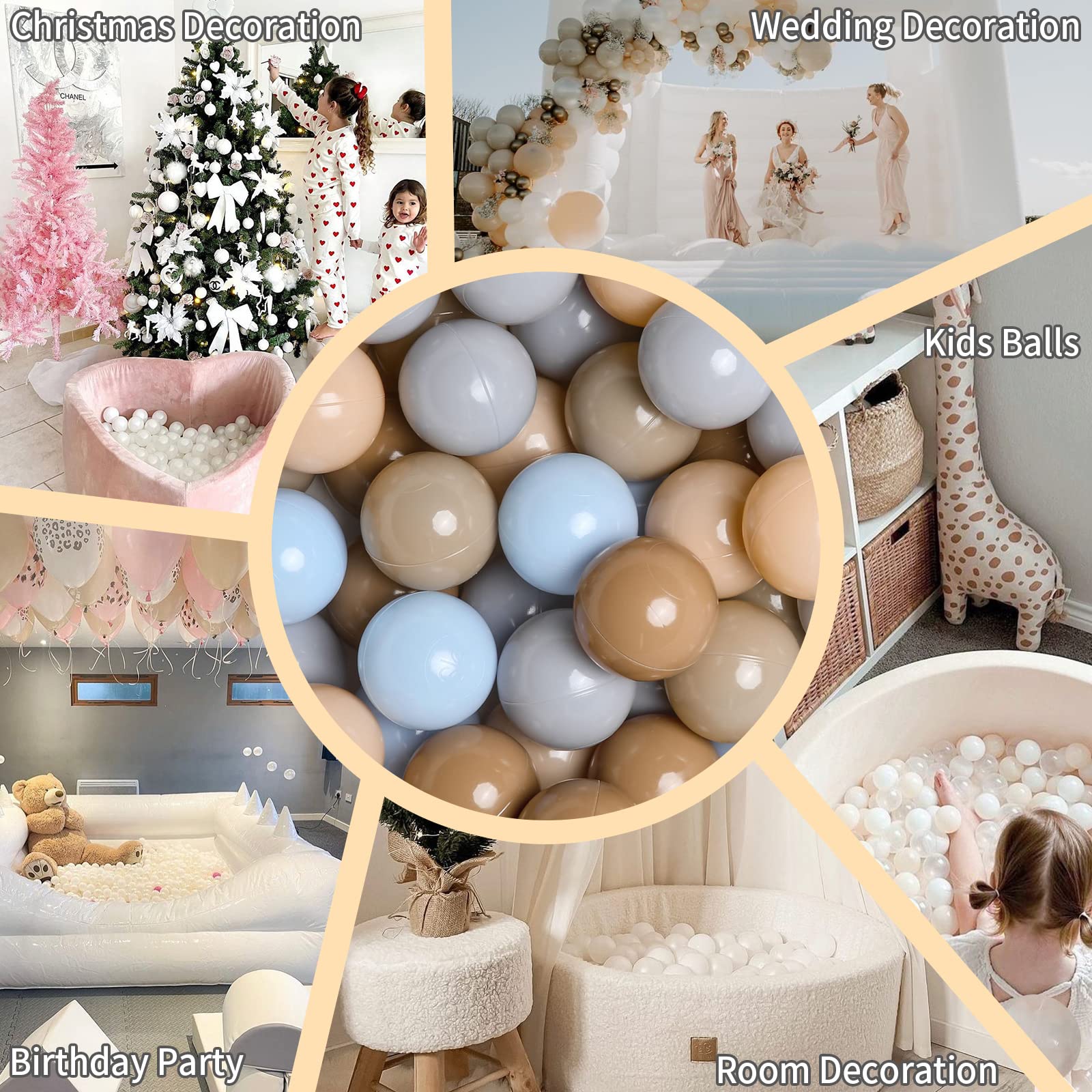 GOGOSO Non-Toxic Crush Proof Play Balls for Toddlers - Pack of 50/100/200, 2.2-Inch Phthalate-Free & BPA-Free Plastic Ball Pit Balls - Perfect for Indoor Playrooms, Daycares, and Sensory Play Activities