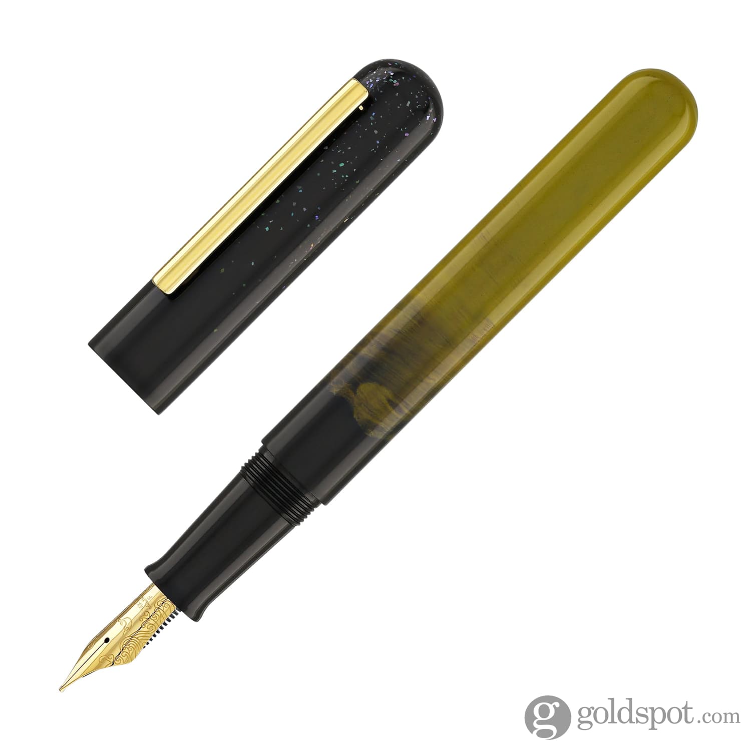 Nahvalur IKKAKU Gradient Urushi Fountain Pen in Cong Lü Scallion Green - Premium Japanese Writing Instrument for Calligraphy, Journaling & Gift Giving