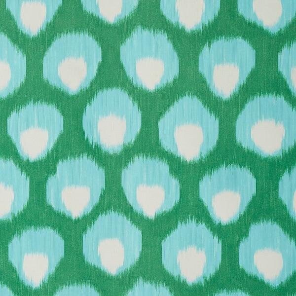 Peter Dunham OUTDOOR Pillow Cover - Blue & Green Bukhara Pattern - Waterproof & UV Resistant for Patio, Poolside & Garden Decor
