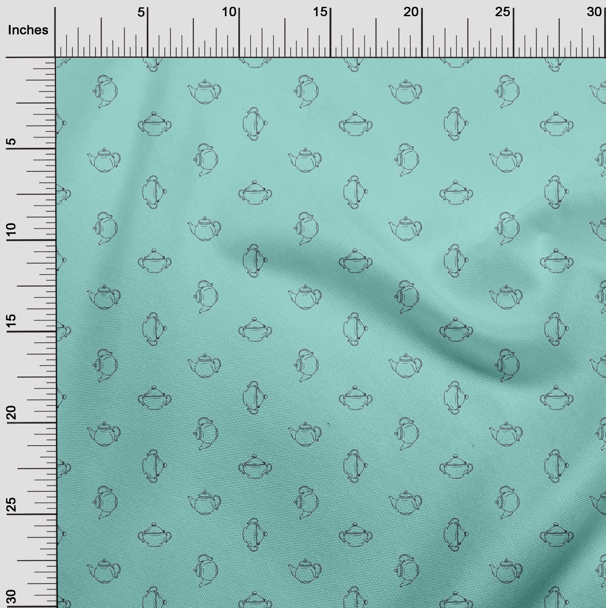 oneOone Georgette Viscose Aquamarine Green Fabric - 42 Inch Wide Printed Craft Fabric by The Yard for Sewing, Dresses & DIY Projects | Lightweight Material for Apparel, Scarves & Home Decor