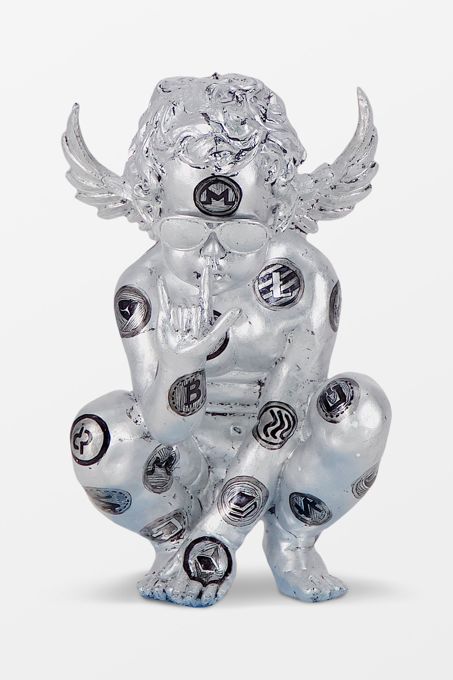 Jimmie Martin Crypto Angel - Unique Handmade Home Decor for Modern Living Rooms & Bedrooms | Perfect Gift for Crypto Enthusiasts & Art Collectors