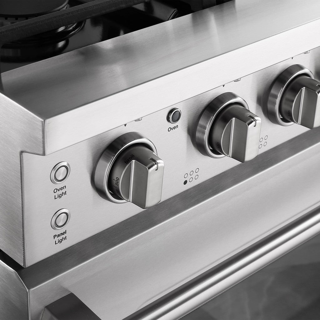 Empava 36 Inch Pro Style Freestanding Gas Range with 4 Sealed Burners - Stainless Steel 36GR11 - Perfect for Modern Kitchens & Professional Home Chefs