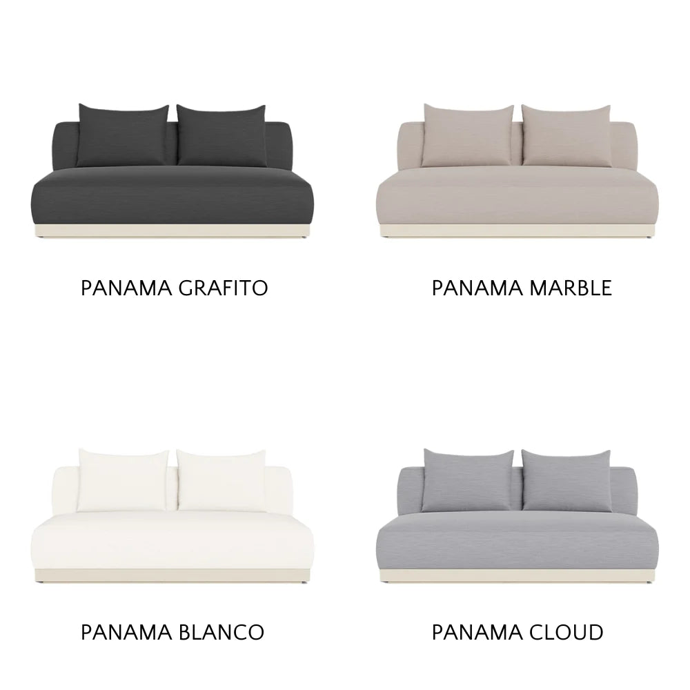 Amalfi 2-Seat Armless Outdoor Sectional Sofa - Waterproof Patio Furniture for Backyard, Poolside & Garden Relaxation