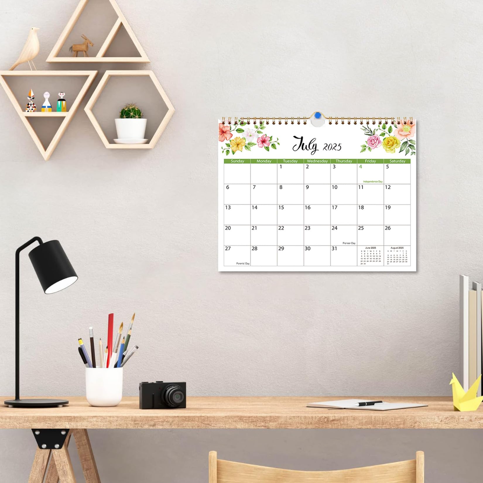 2024-2025 Wall Calendar with Floral Design - October 2024 to December 2025 Hanging or Desk Calendar (8.5