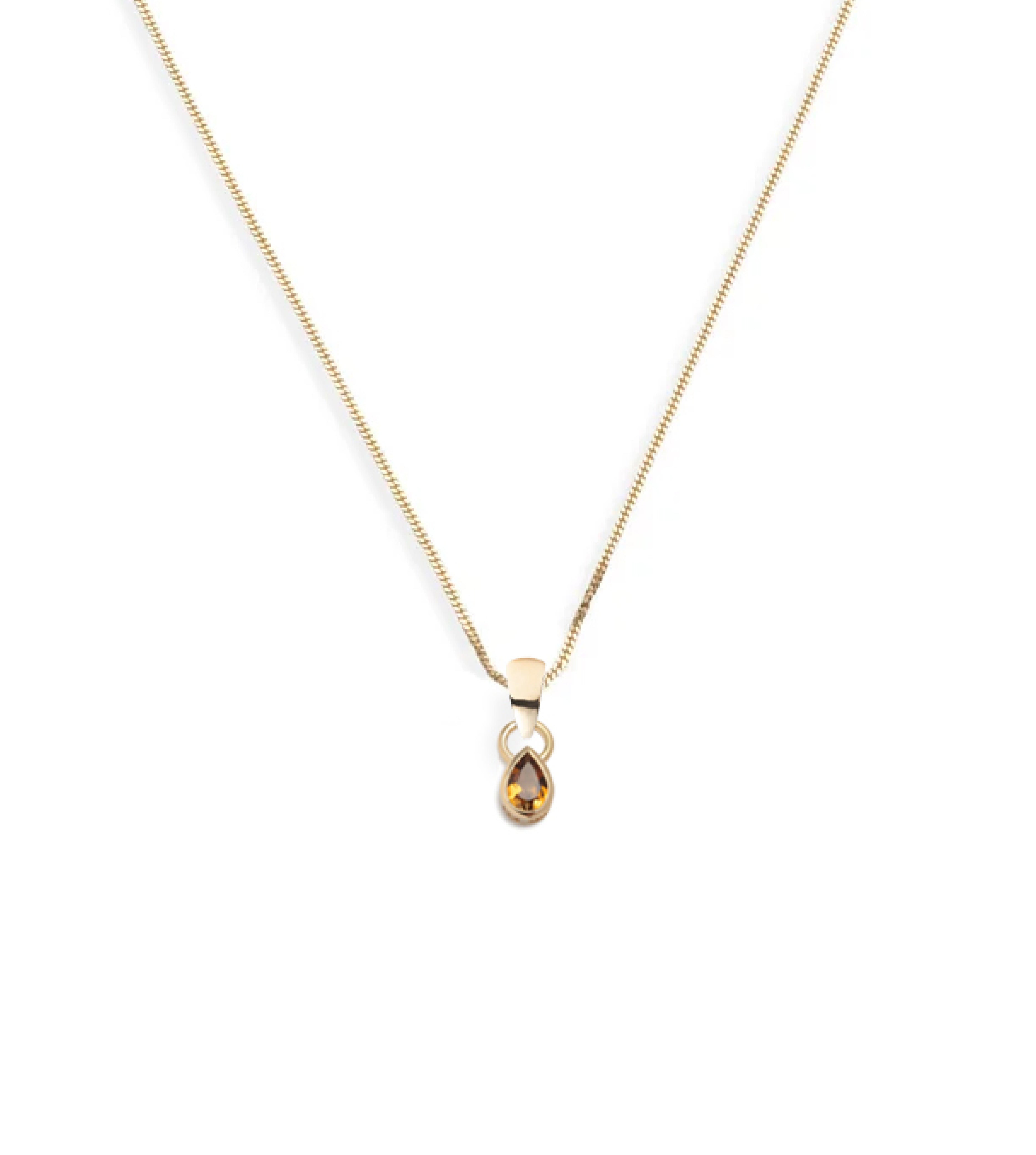 Forever & Always Yellow Citrine Love Necklace - Diamond Cut Curb Chain for Women | Perfect for Valentine's Day, Anniversary Gifts & Romantic Occasions