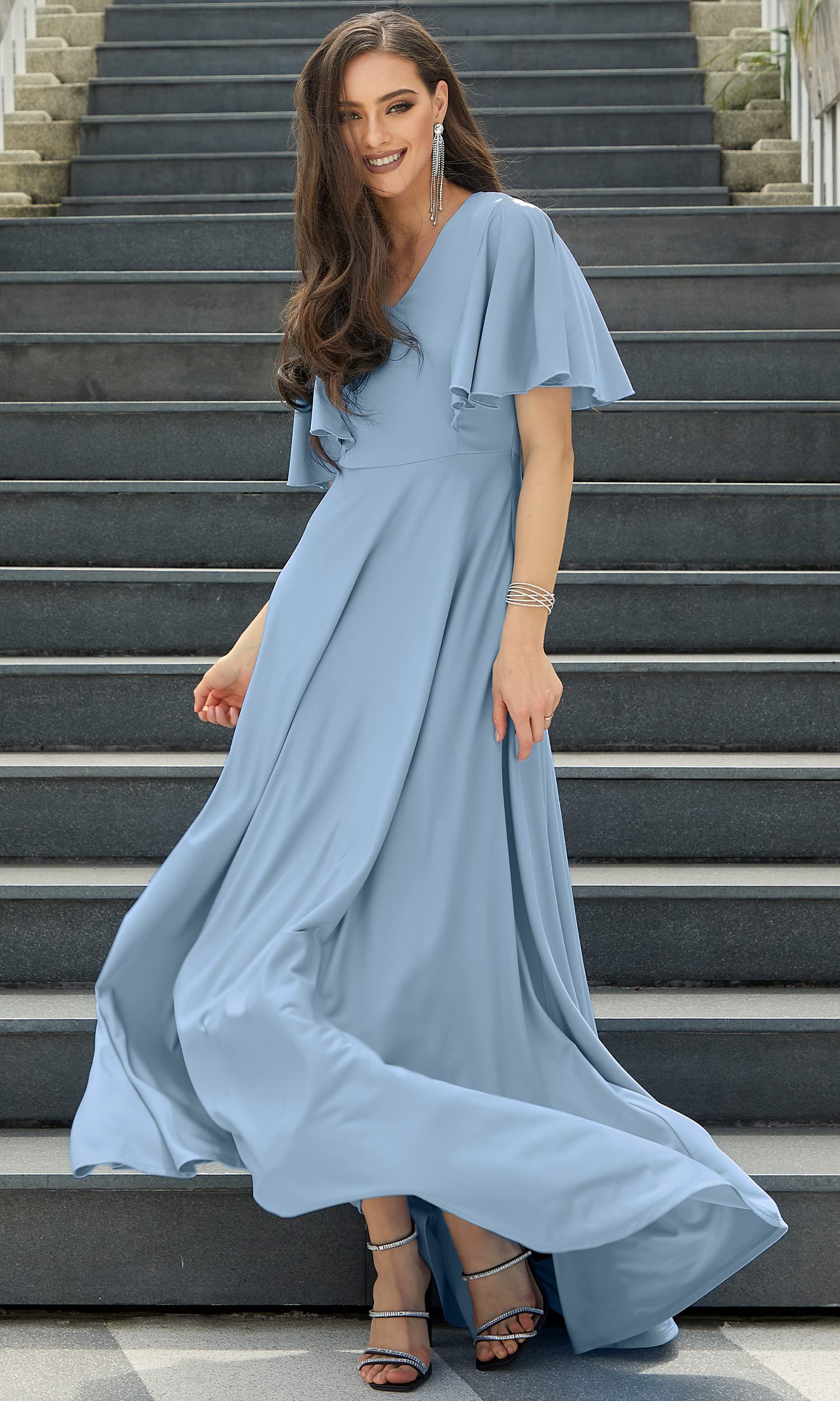 Elegant Women's Long Modest Maxi Dress for Bridesmaid, Evening Cocktail Party, Formal Occasions & Special Events - Perfect for Weddings, Proms & Black Tie Gatherings