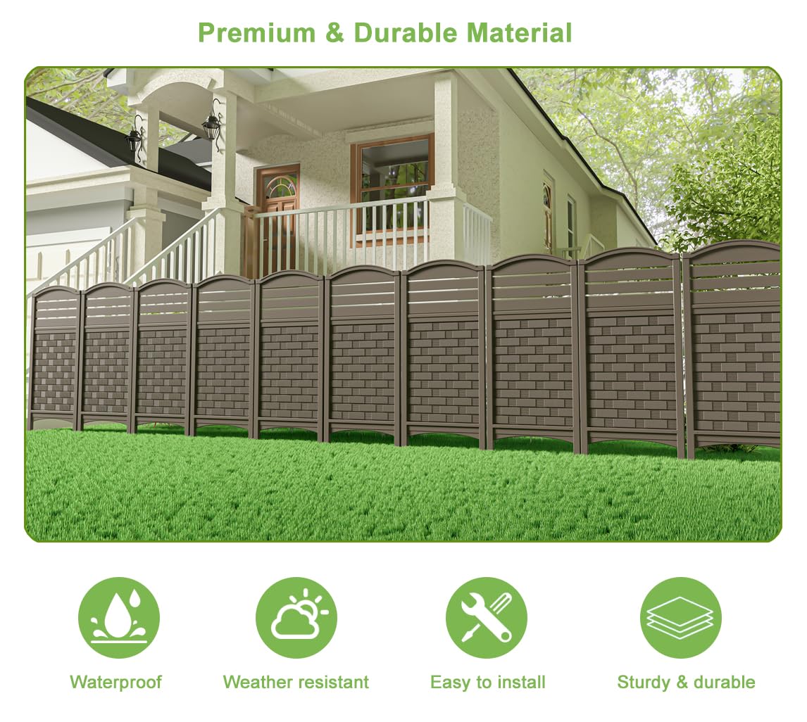 KINYING 4-Panel Resin Privacy Fence Screen for AC Units & Pool Equipment - 45