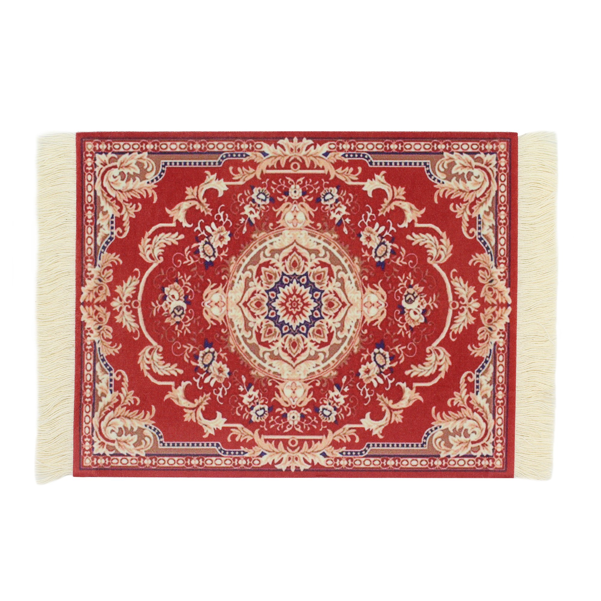 Persian Style Carpet Mouse Pad - Luxurious Red Passion Design for Gaming & Office Use - Ergonomic Desk Accessory for Computer, Laptop & Workspace Decor