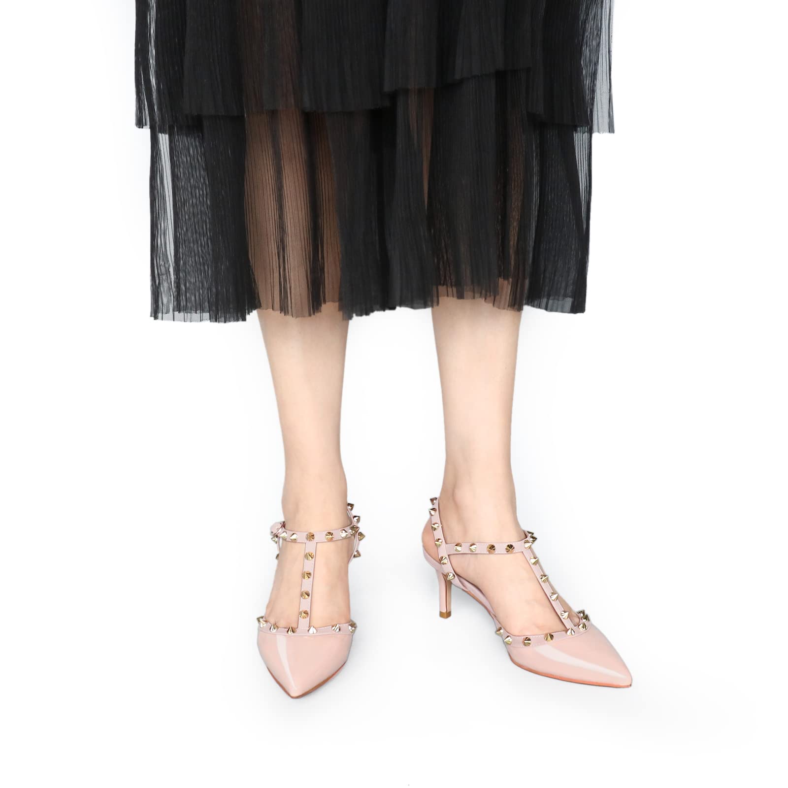 Women's Strappy Kitten Heel Sandals - Slingback Closed Toe Pumps for Work & Evening Out | Comfortable Dress Shoes for Office, Party & Special Occasions