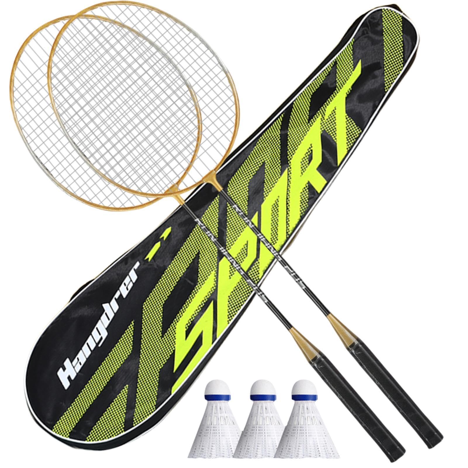 Lightweight Badminton Rackets Set with Sweat-Absorbent Grip for Outdoor Games