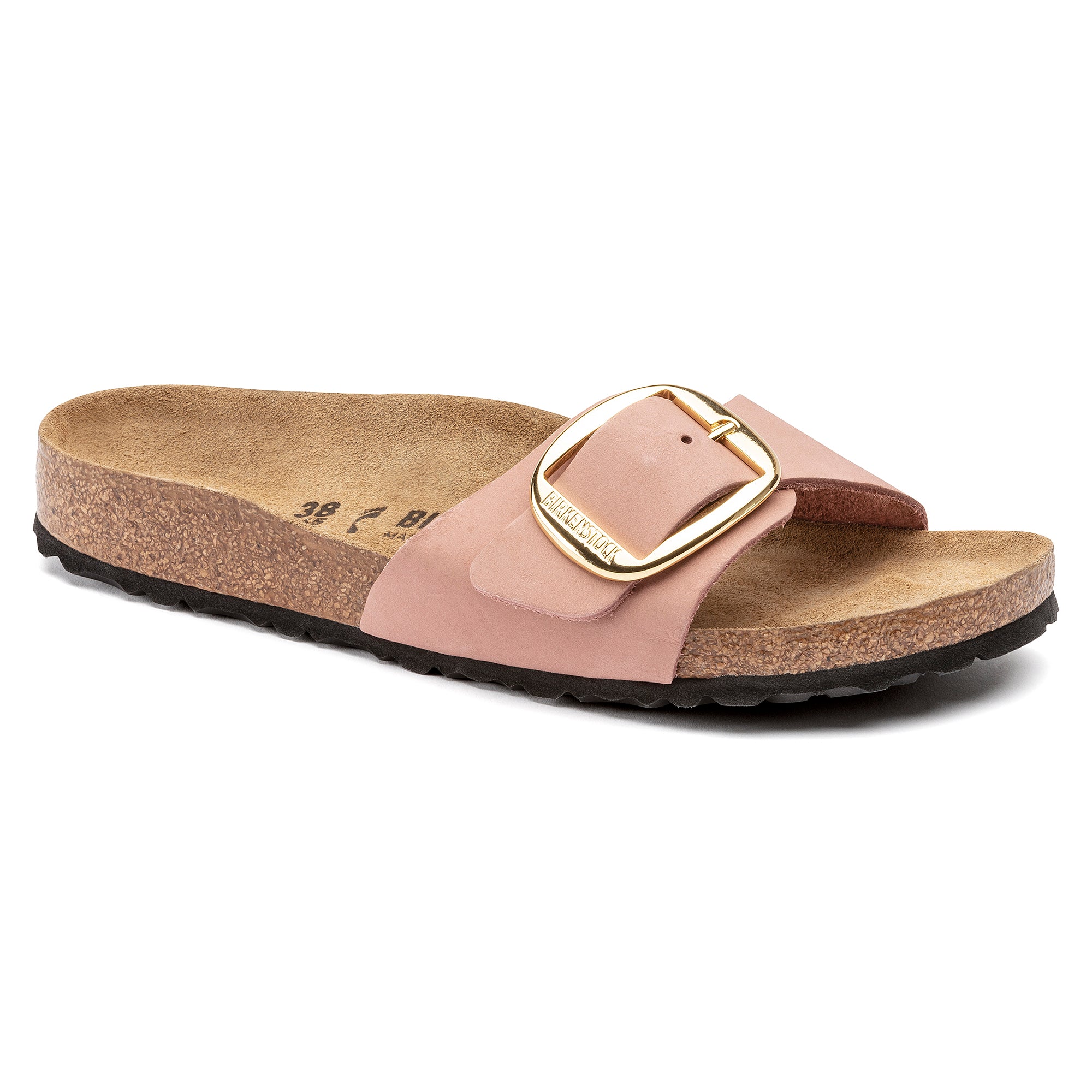 Birkenstock Madrid Big Buckle Sandals - Soft Nubuck Leather in Old Rose | Comfortable Women's Slides for Casual Wear, Beach & Summer Outfits