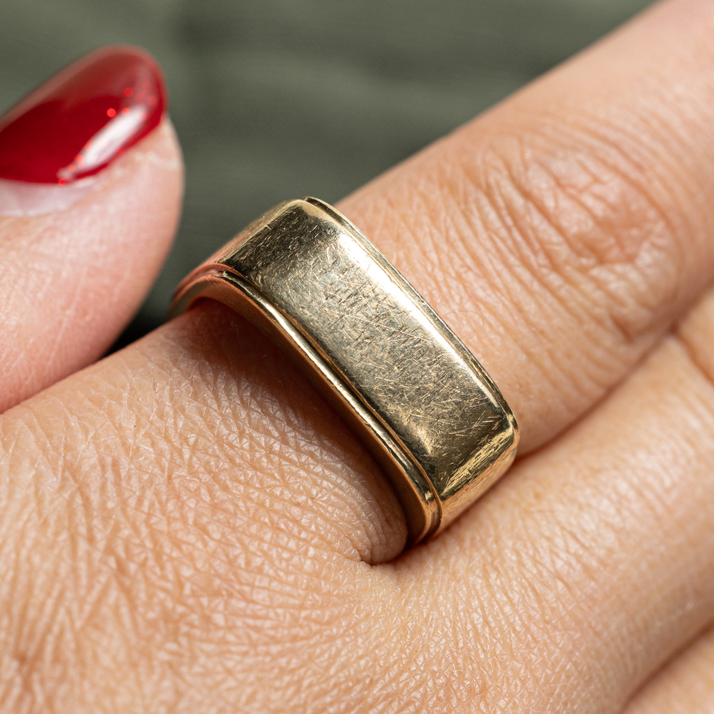 10K Yellow Gold Soft Square Band Ring - Size 9.75 - Elegant Minimalist Wedding Band for Women, Perfect for Everyday Wear & Anniversary Gifts